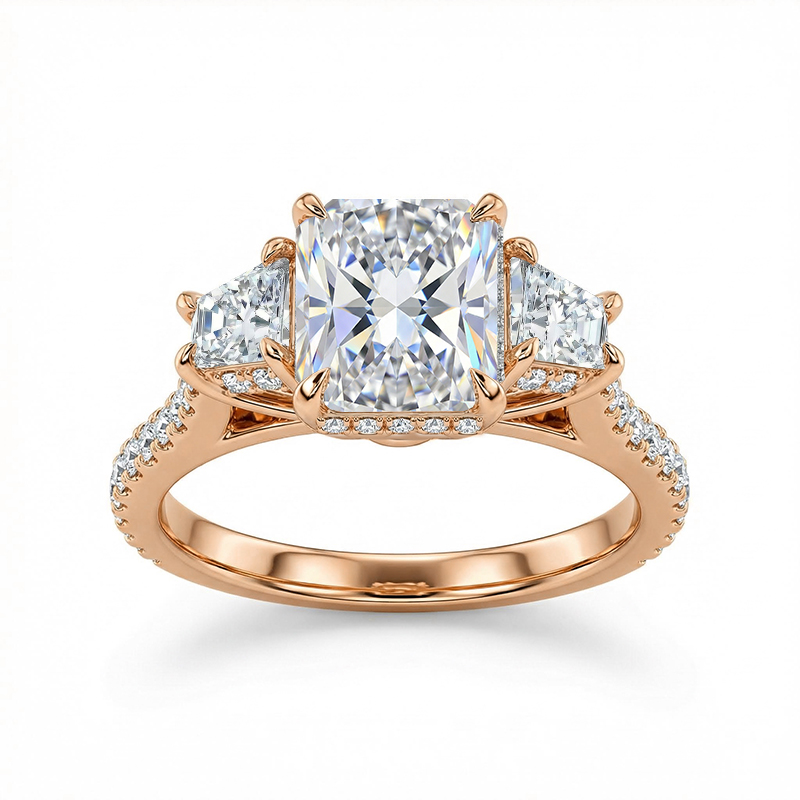 Street Luxury 5.04ct. Tw. 3-stones Cushion Cut Engagement Ring In Silver - Image 7
