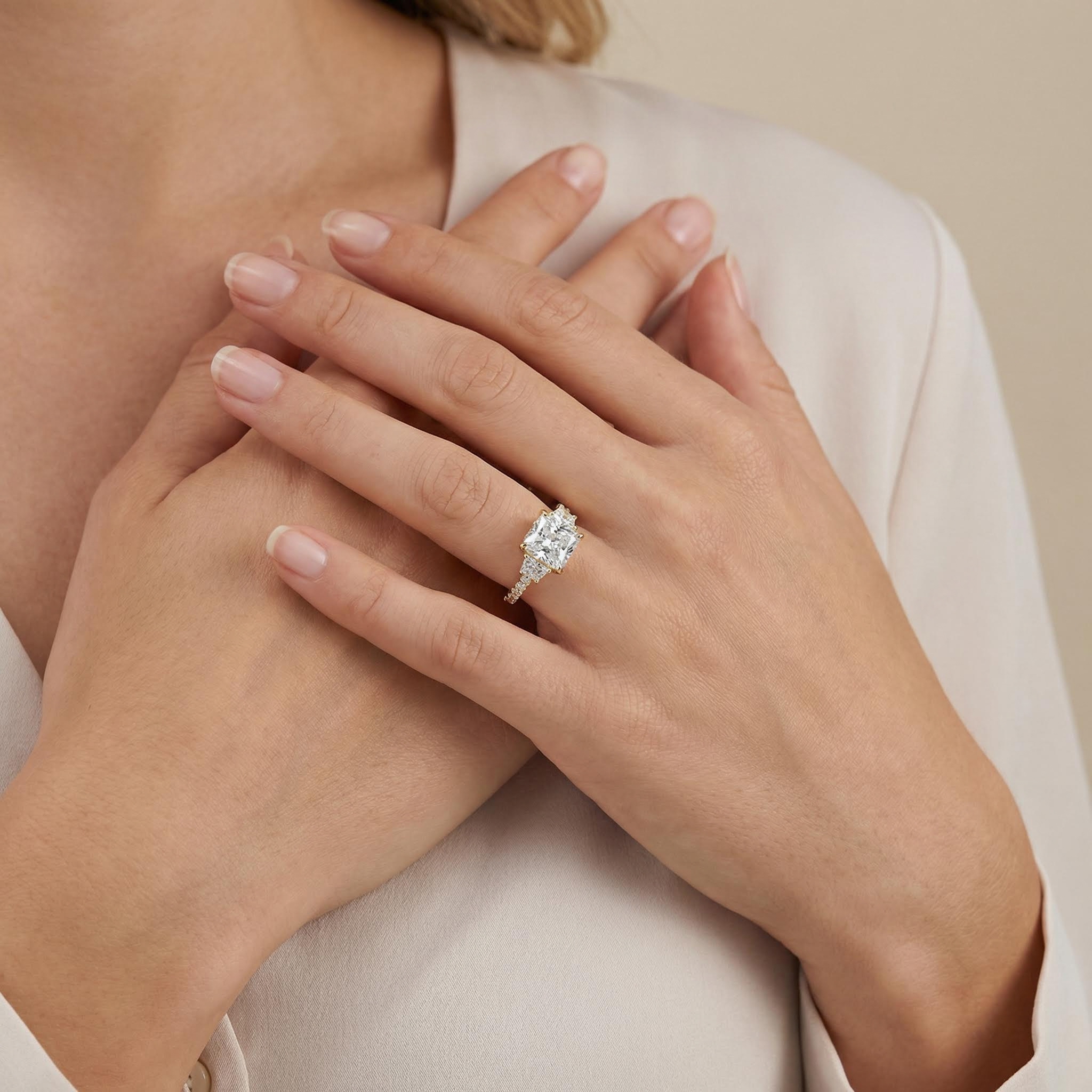 Street Luxury 5.04ct. Tw. 3-stones Cushion Cut Engagement Ring In Silver - Image 8