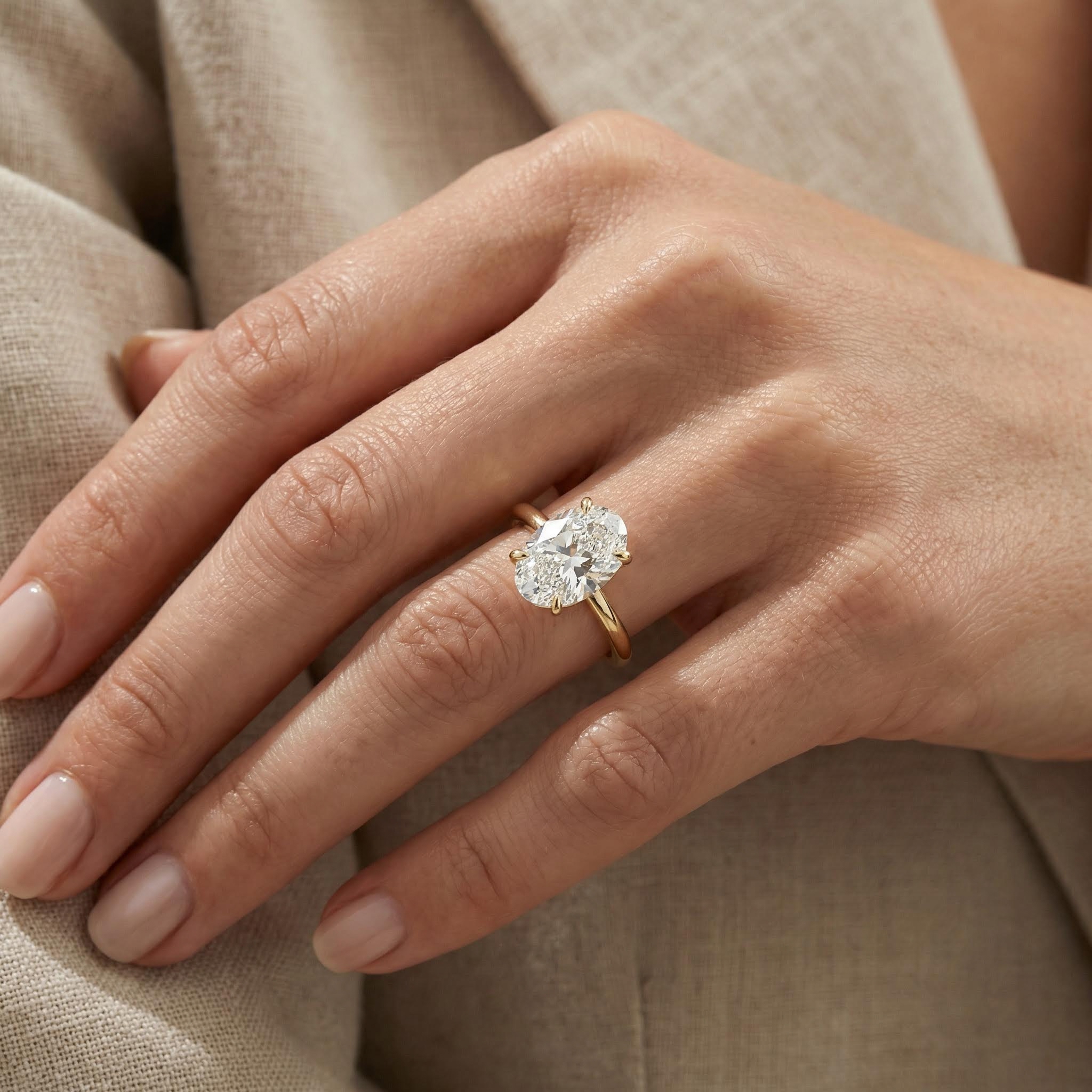 6ct. Tw. Oval Cut Engagement Ring Moissanite With Street Luxury Shine - Image 5