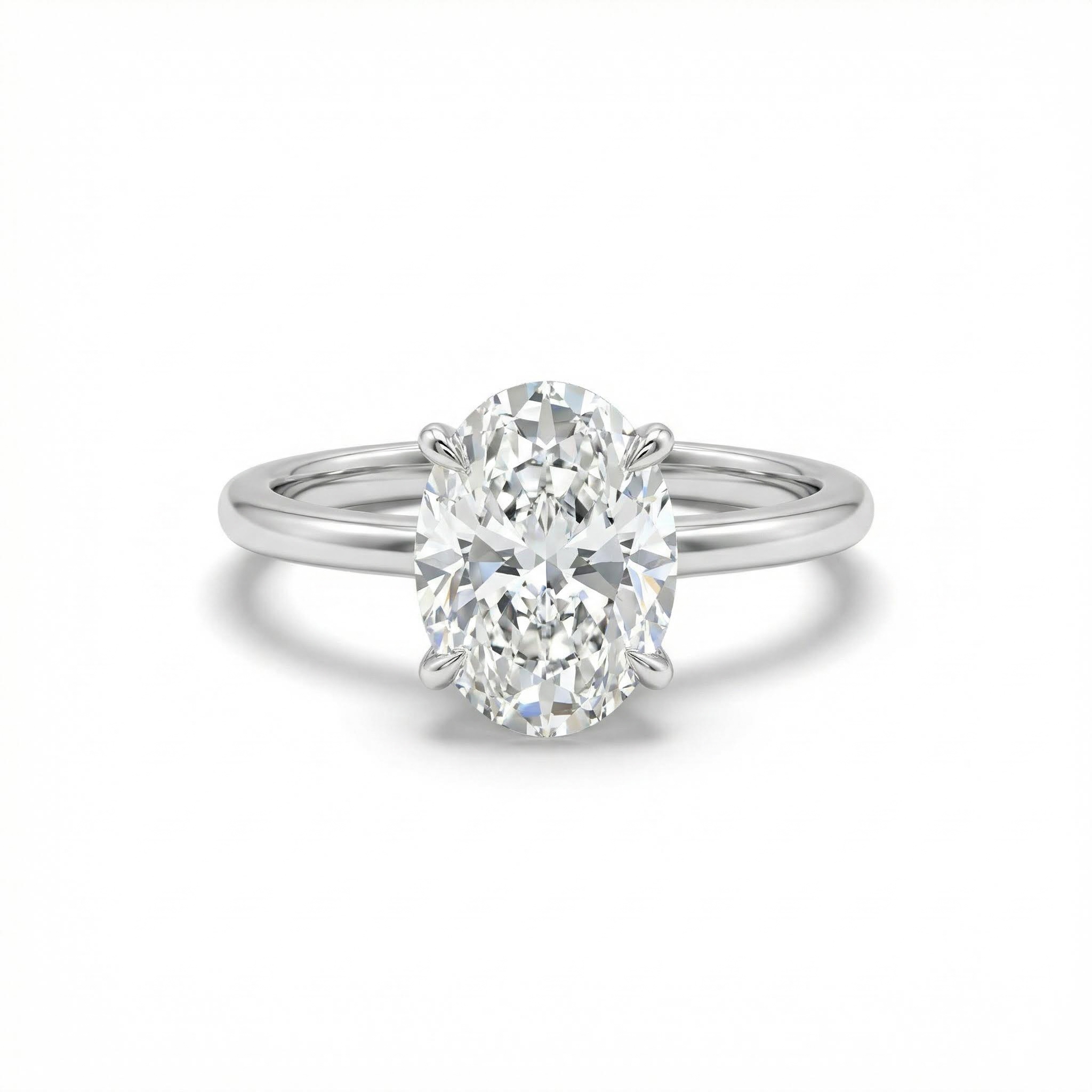 6ct. Tw. Oval Cut Engagement Ring Moissanite With Street Luxury Shine