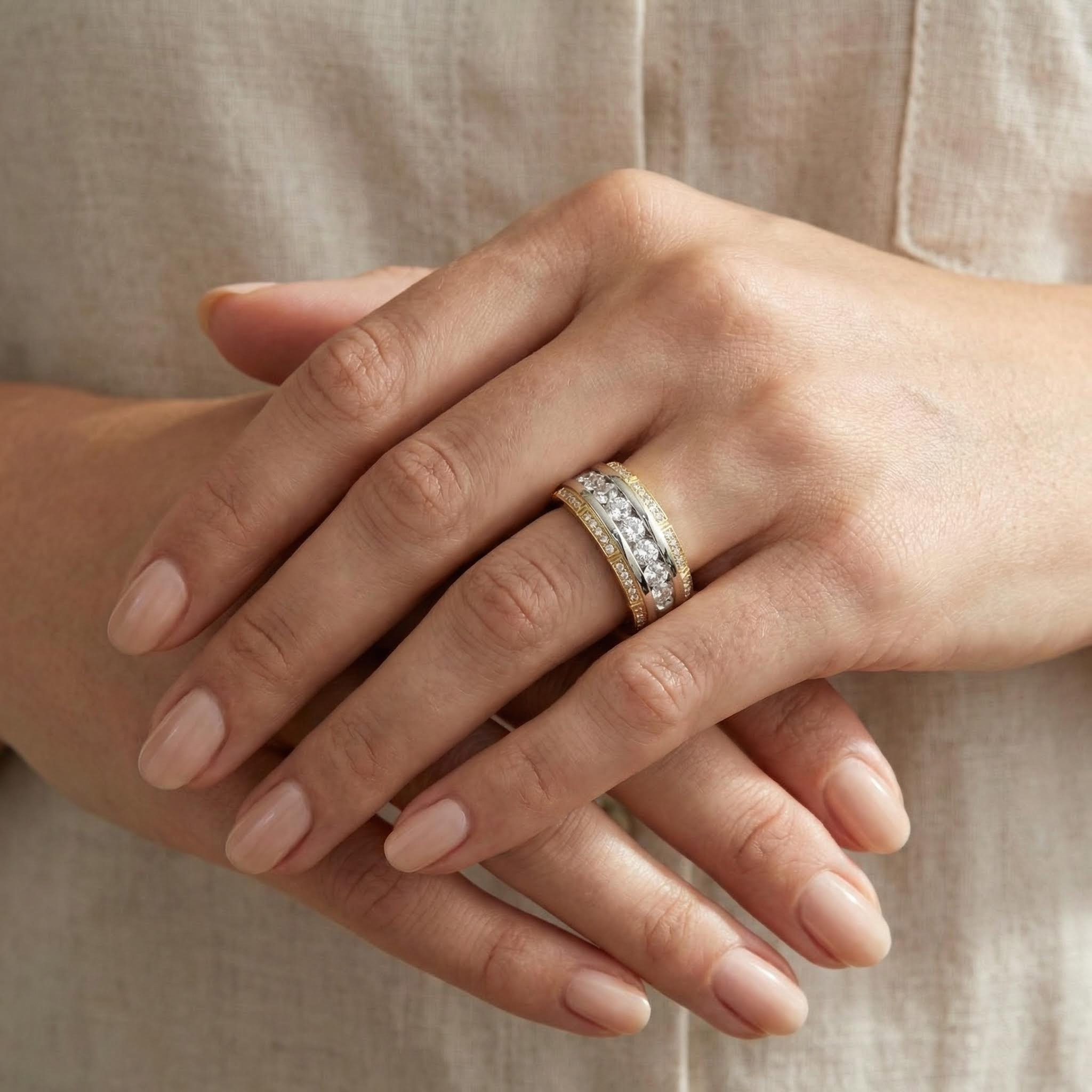 2.64ct. Tw. Paved Round Cut Eternity Band Ring With Street Luxury Shine - Image 4