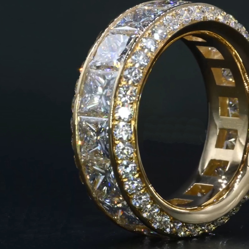 Stunning Princess Cut Halo Eternity Band Iced Out Shine With Street Luxury - Image 3