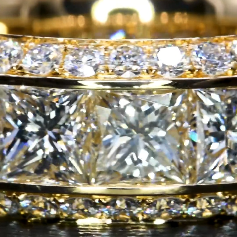 Stunning Princess Cut Halo Eternity Band Iced Out Shine With Street Luxury - Image 5