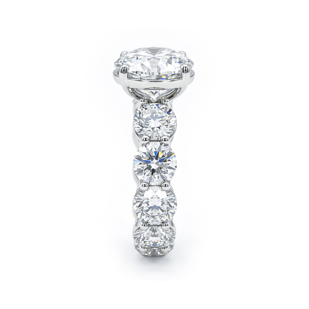 8.5ct Oval Cut With Pave Round Cut Engagement Ring Diamond - Image 6