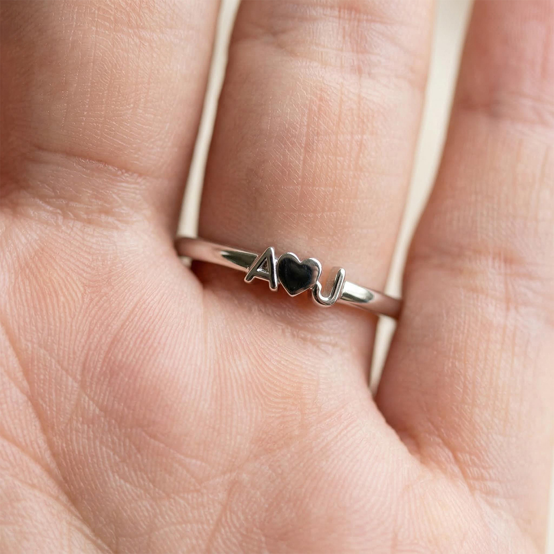 Customized Letters Radiant Cut Engagement Ring Moissanite - Image 7