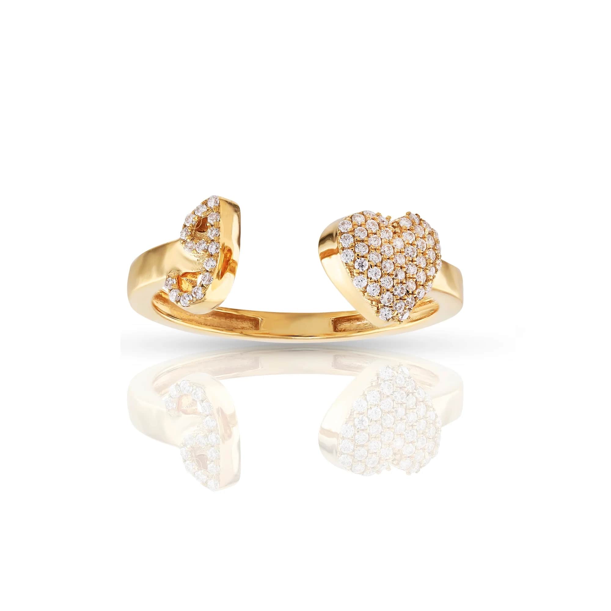 Iced Out Heart With 26 Script Letters Open Rings With Street Luxury Shine - Image 6