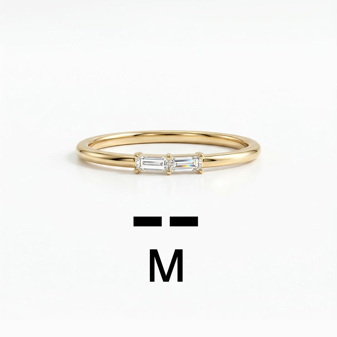 Letters/alphabet Morse Code Ring Bold Statement Style With Street Luxury - Image 3