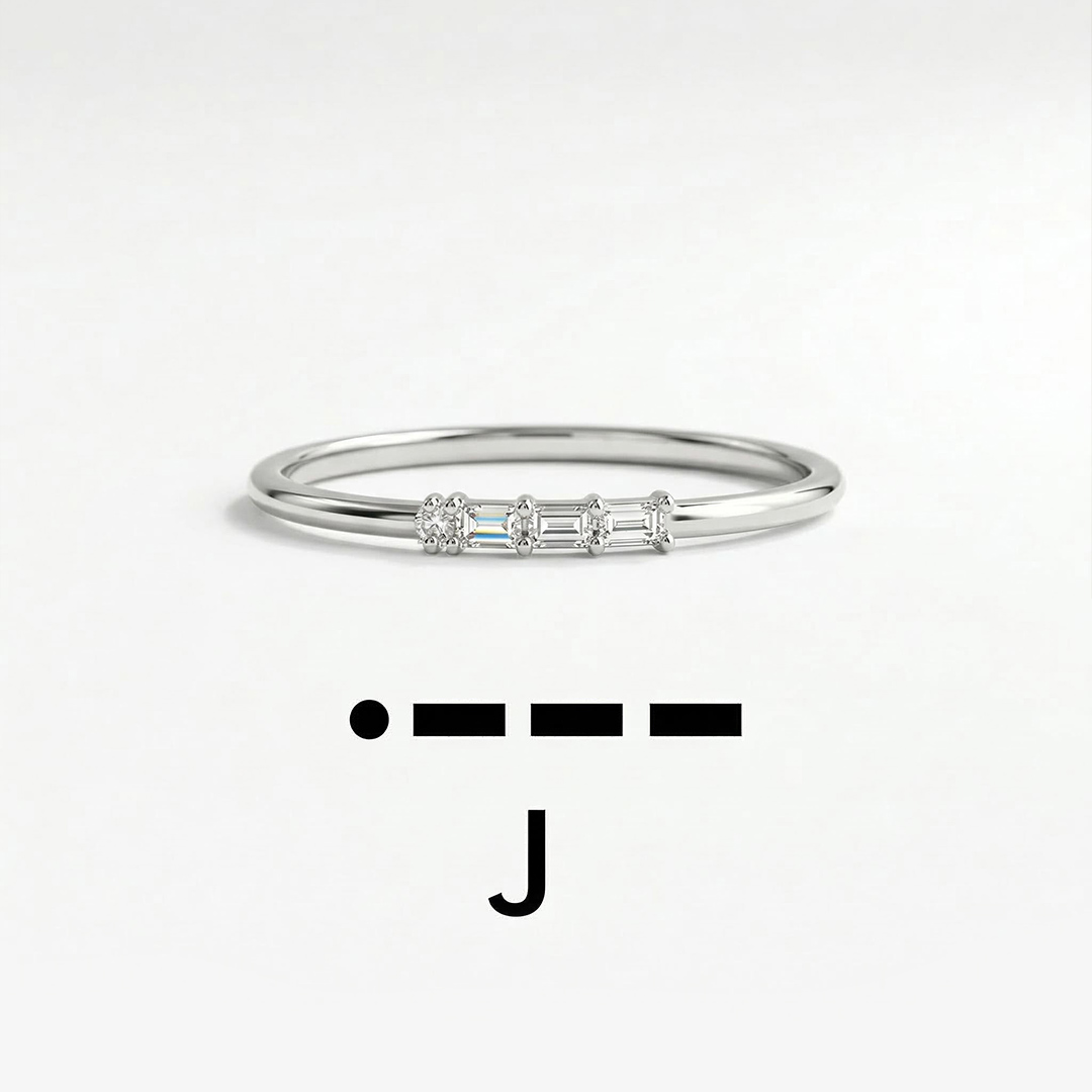 Letters/alphabet Morse Code Ring Bold Statement Style With Street Luxury - Image 6