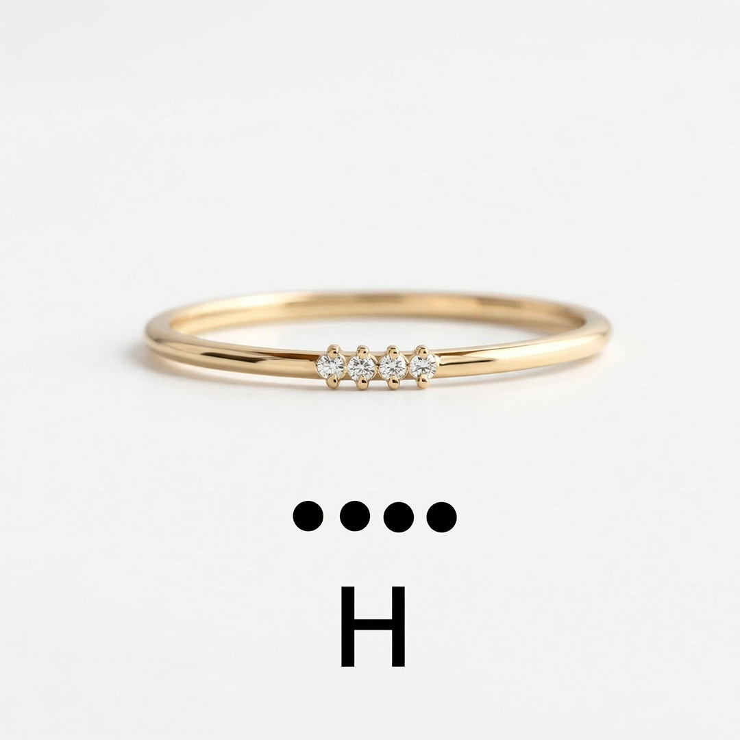 Letters/alphabet Morse Code Ring Bold Statement Style With Street Luxury - Image 7