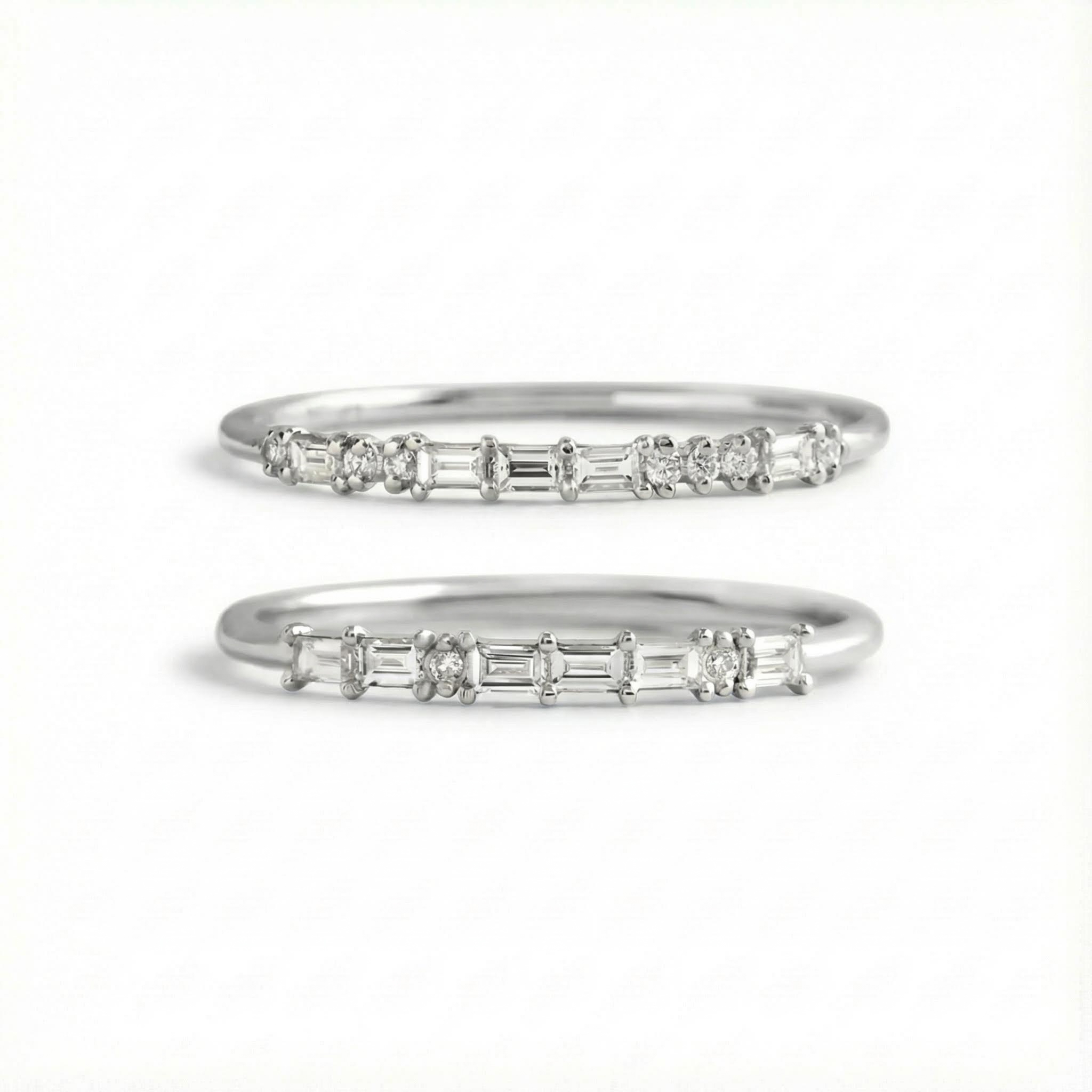 Customized Morse Code Diamond Thin Stackable Ring With Iced Out Shine - Image 3