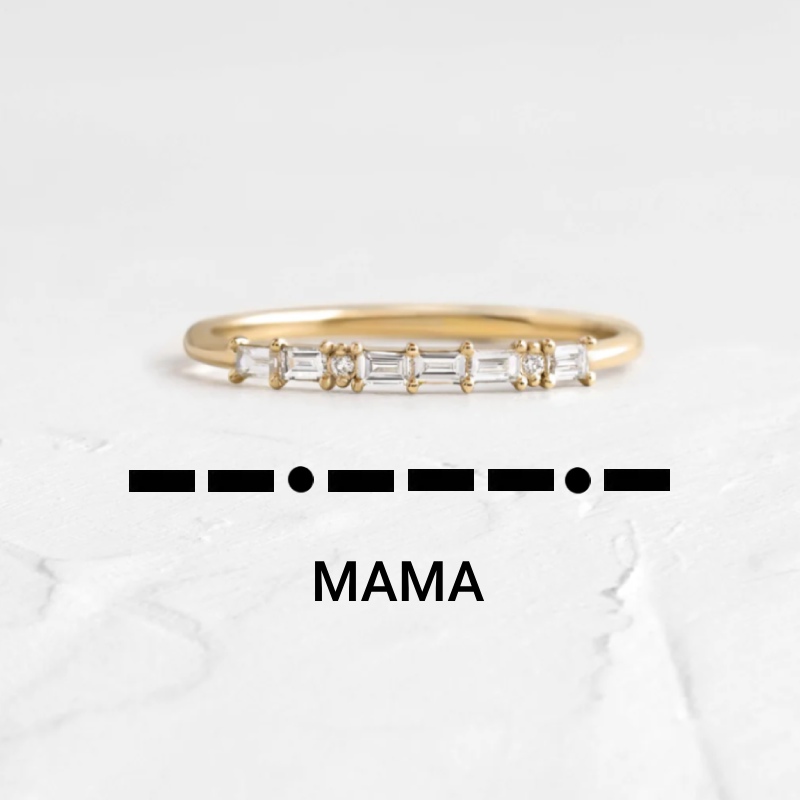 Customized Morse Code Diamond Thin Stackable Ring With Iced Out Shine - Image 5