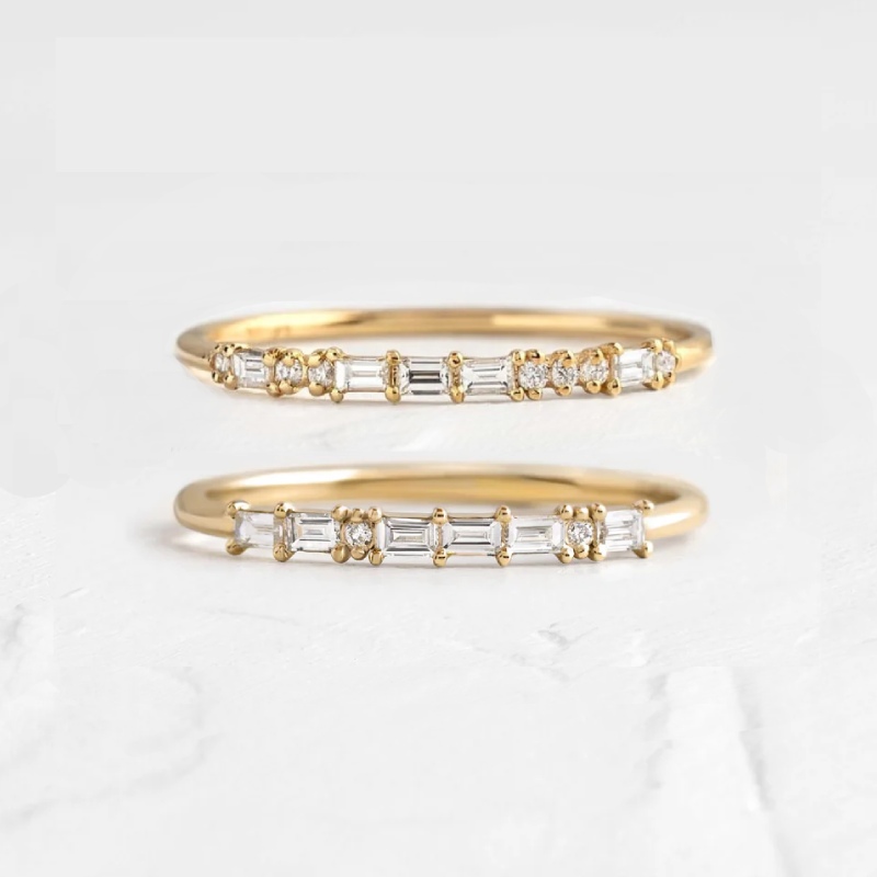 Customized Morse Code Diamond Thin Stackable Ring With Iced Out Shine - Image 6