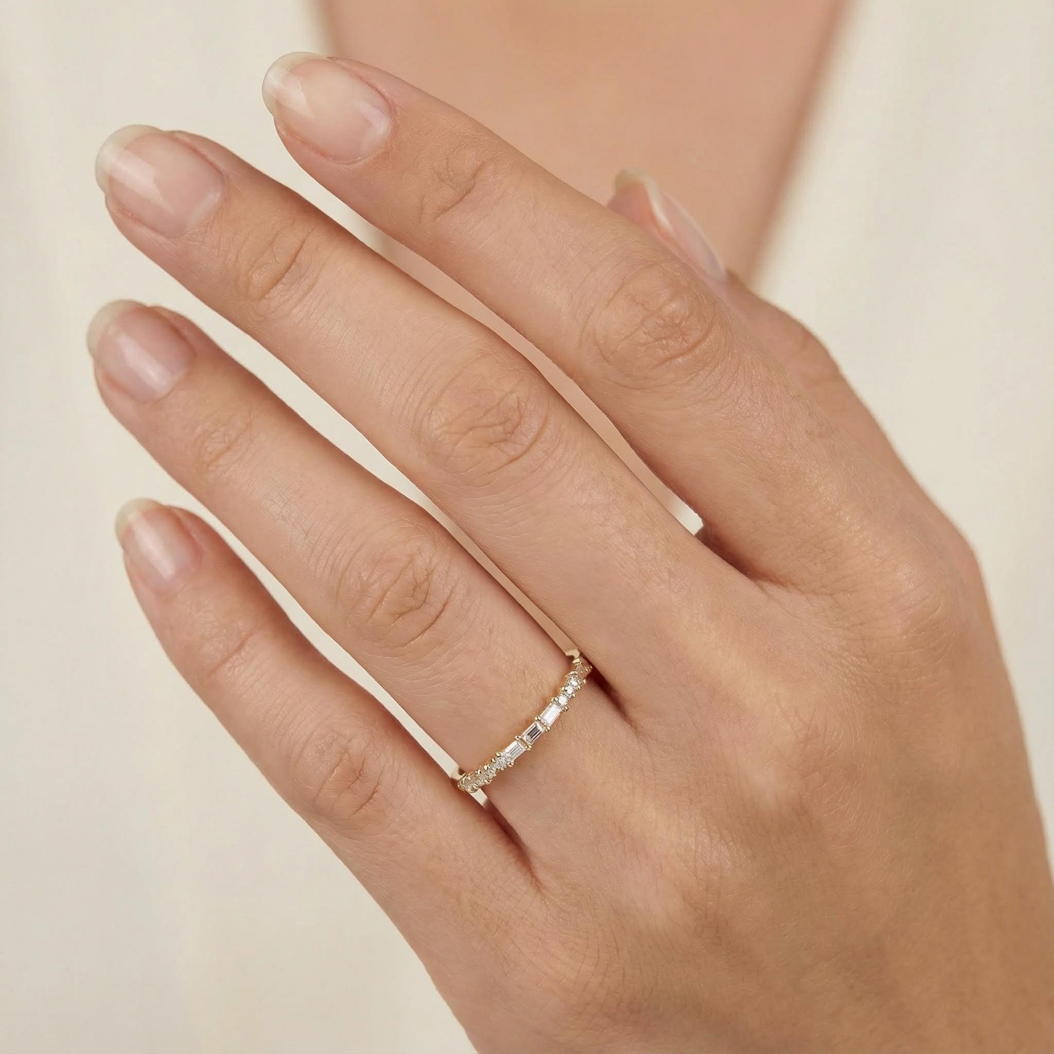 Customized Morse Code Diamond Thin Stackable Ring With Iced Out Shine - Image 7