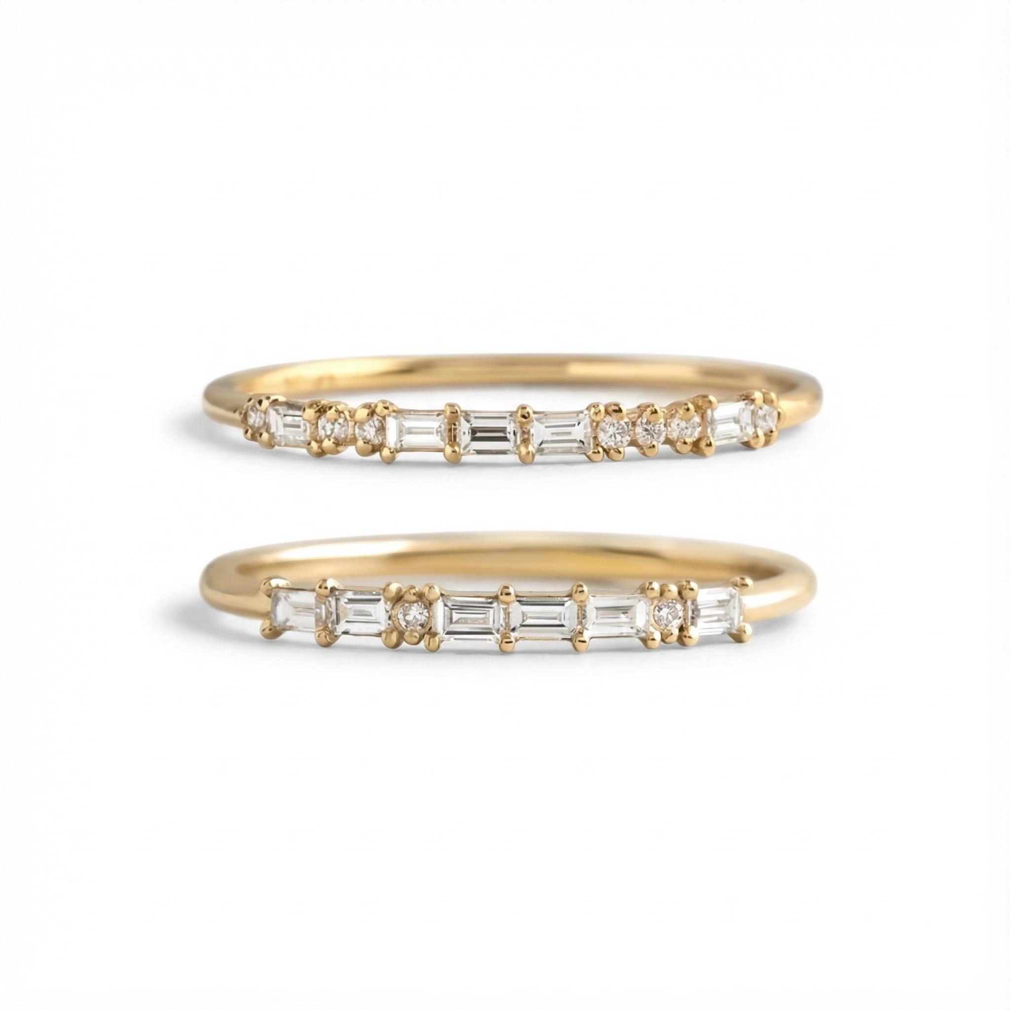 Customized Morse Code Diamond Thin Stackable Ring With Iced Out Shine