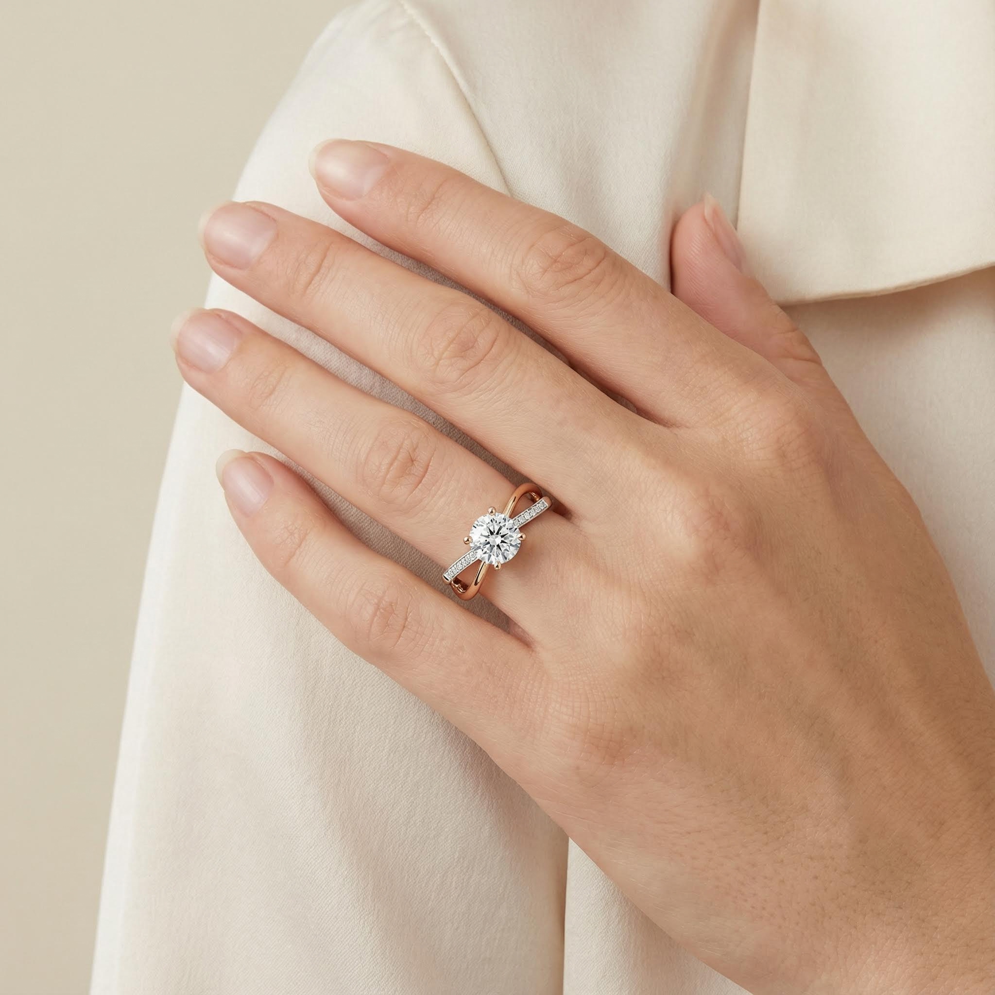 1.69ct. Tw. Two-tone Irregular Shaped Solitaire Engagement Ring Silver - Image 3