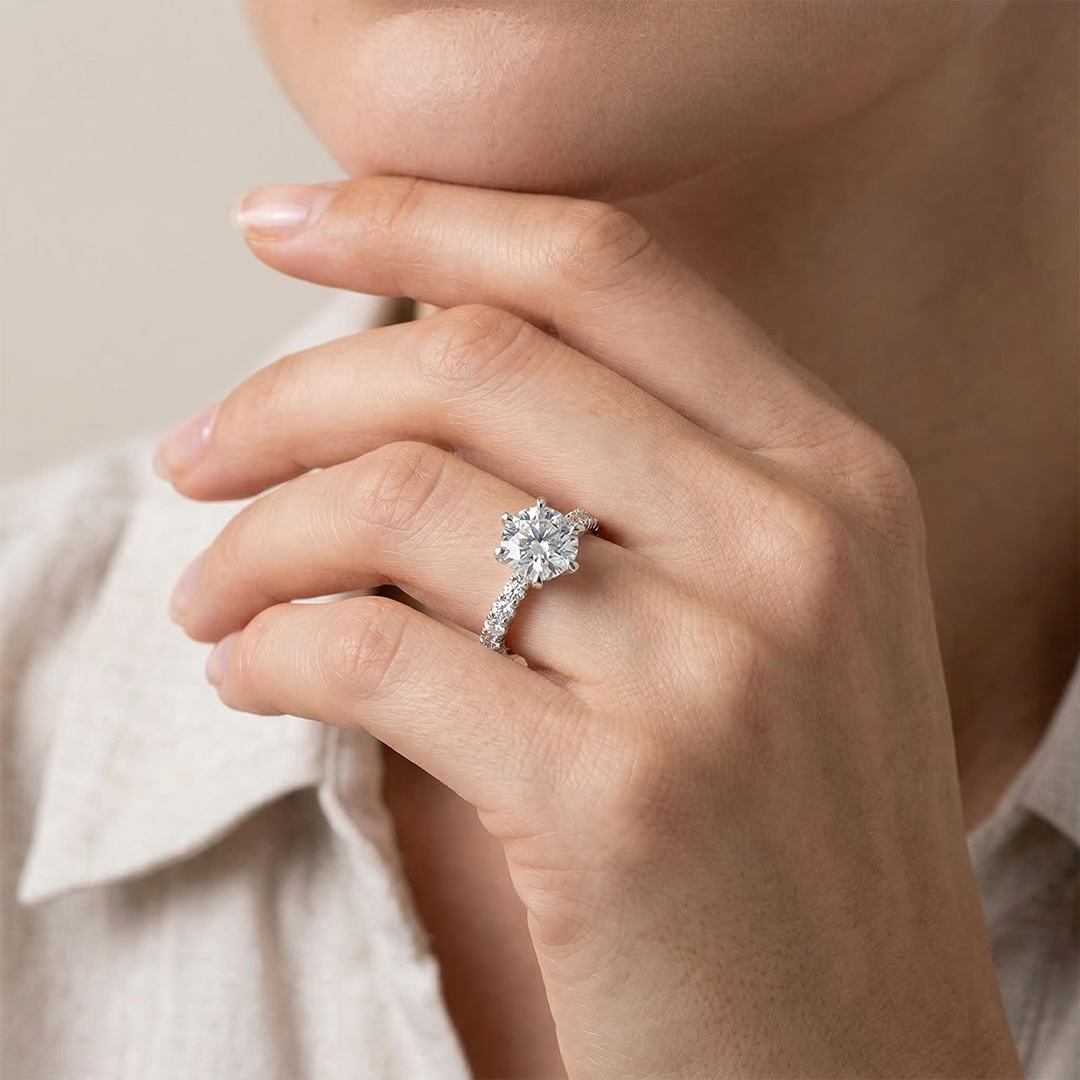 Street Luxury 5.4 Ct 6-claw Solitaire S925 Sterling Silver Engagement Ring - Image 3