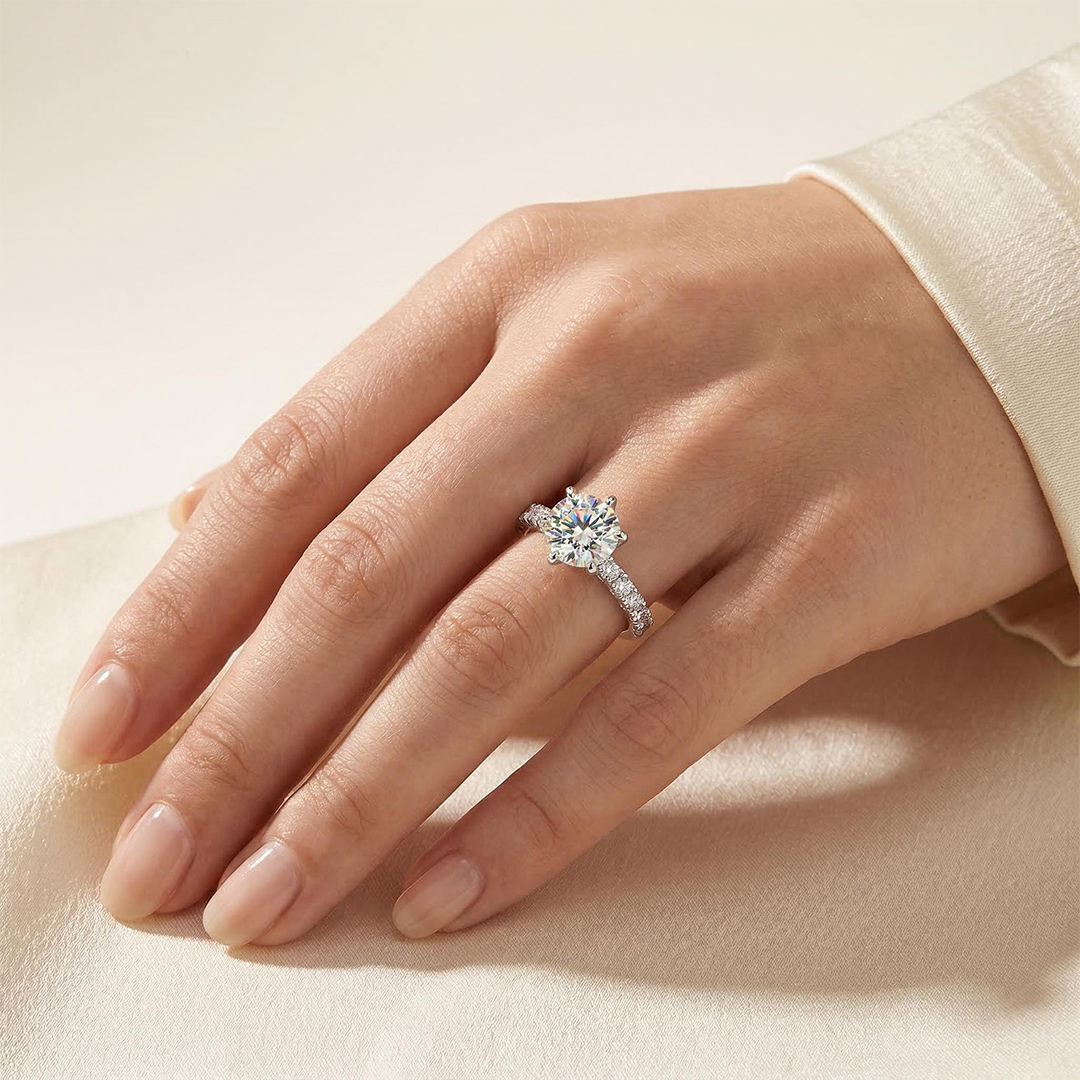 Street Luxury 5.4 Ct 6-claw Solitaire S925 Sterling Silver Engagement Ring - Image 7