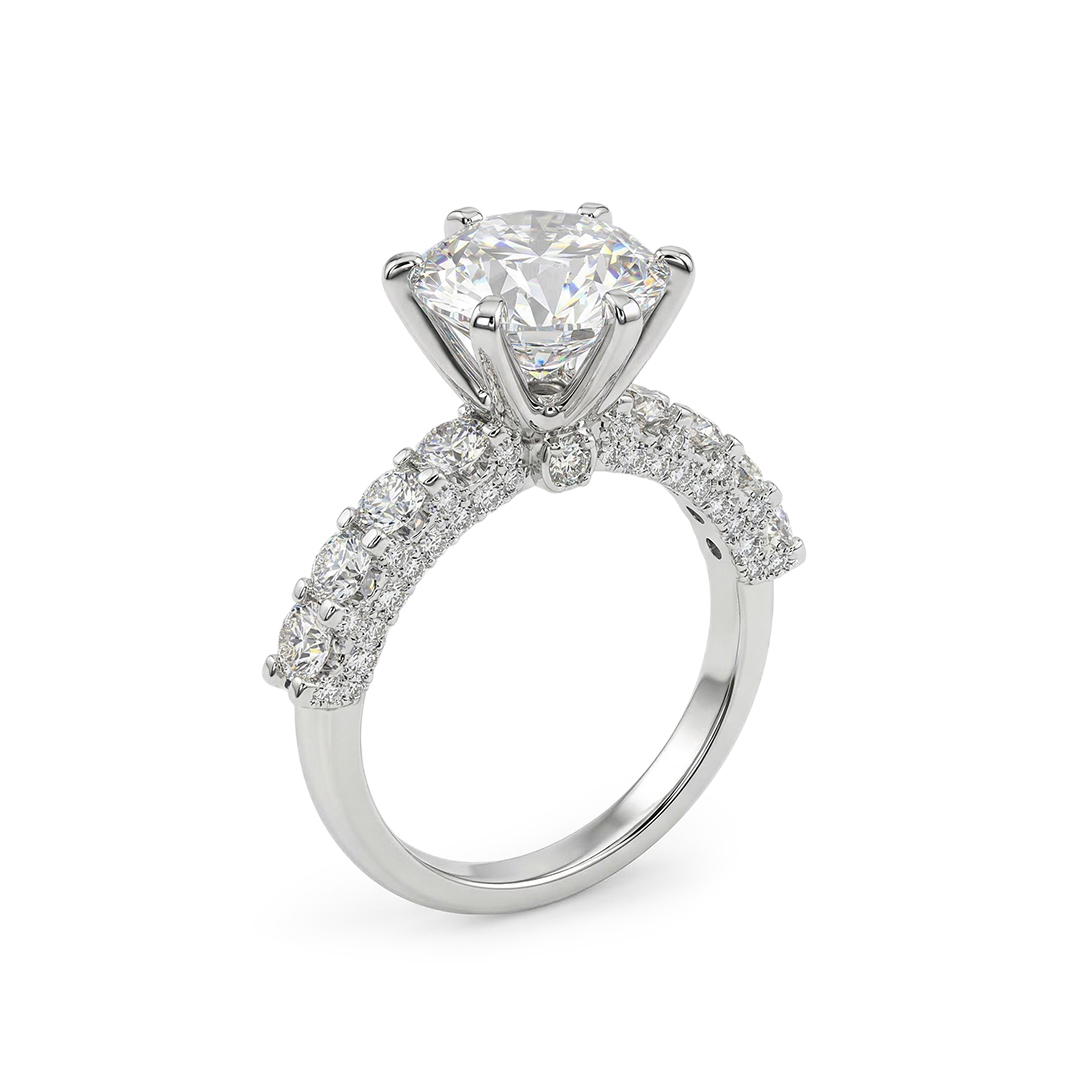 Street Luxury 5.4 Ct 6-claw Solitaire S925 Sterling Silver Engagement Ring