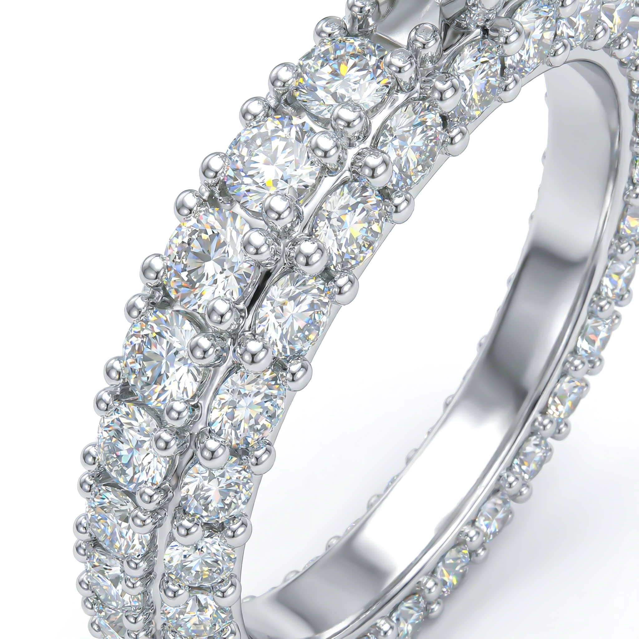 9.5 Ct Radiant Cut Micro Paved Engagement Ring With Street Luxury Shine - Image 6