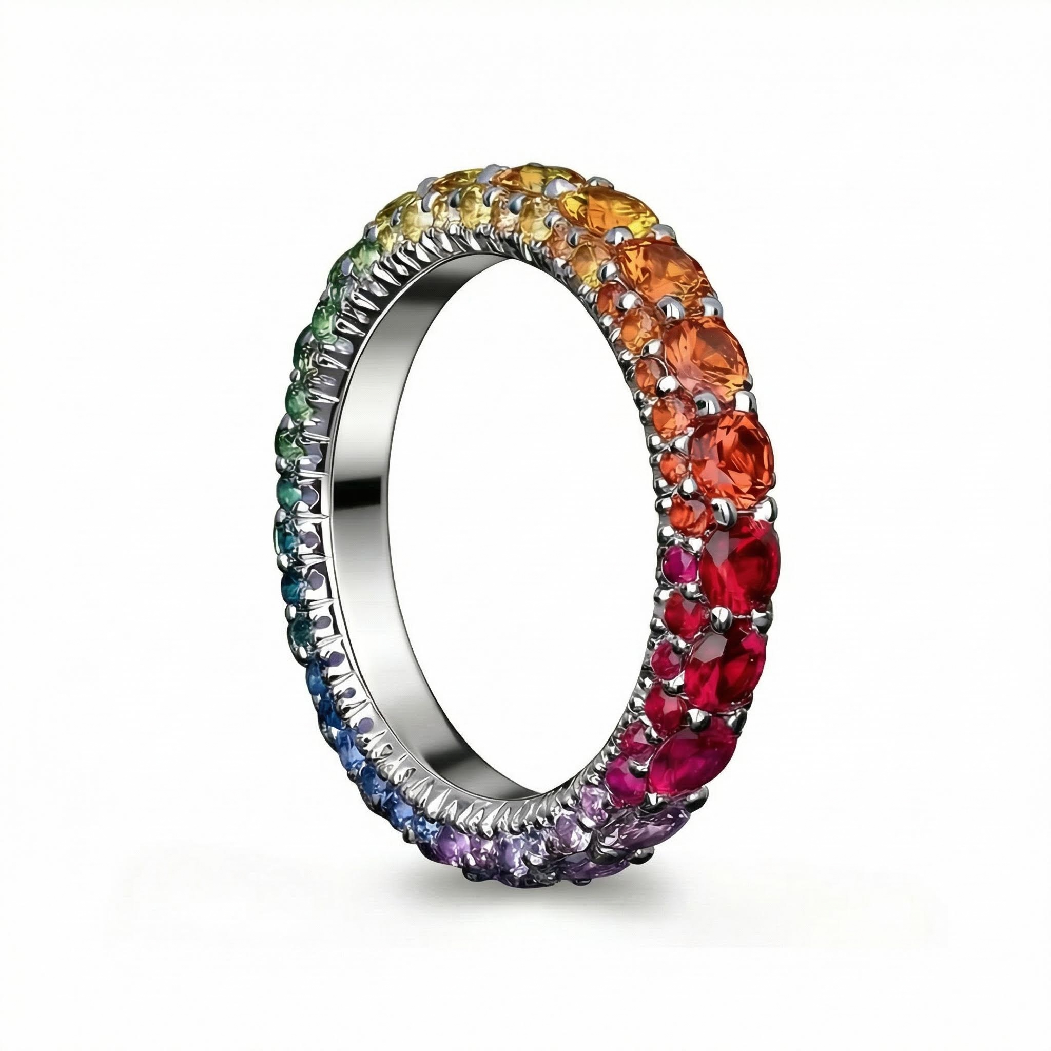 2.97ct. Tw. Micro Paved Rainbow Eternity Band Ring With Street Luxury Shine - Image 4