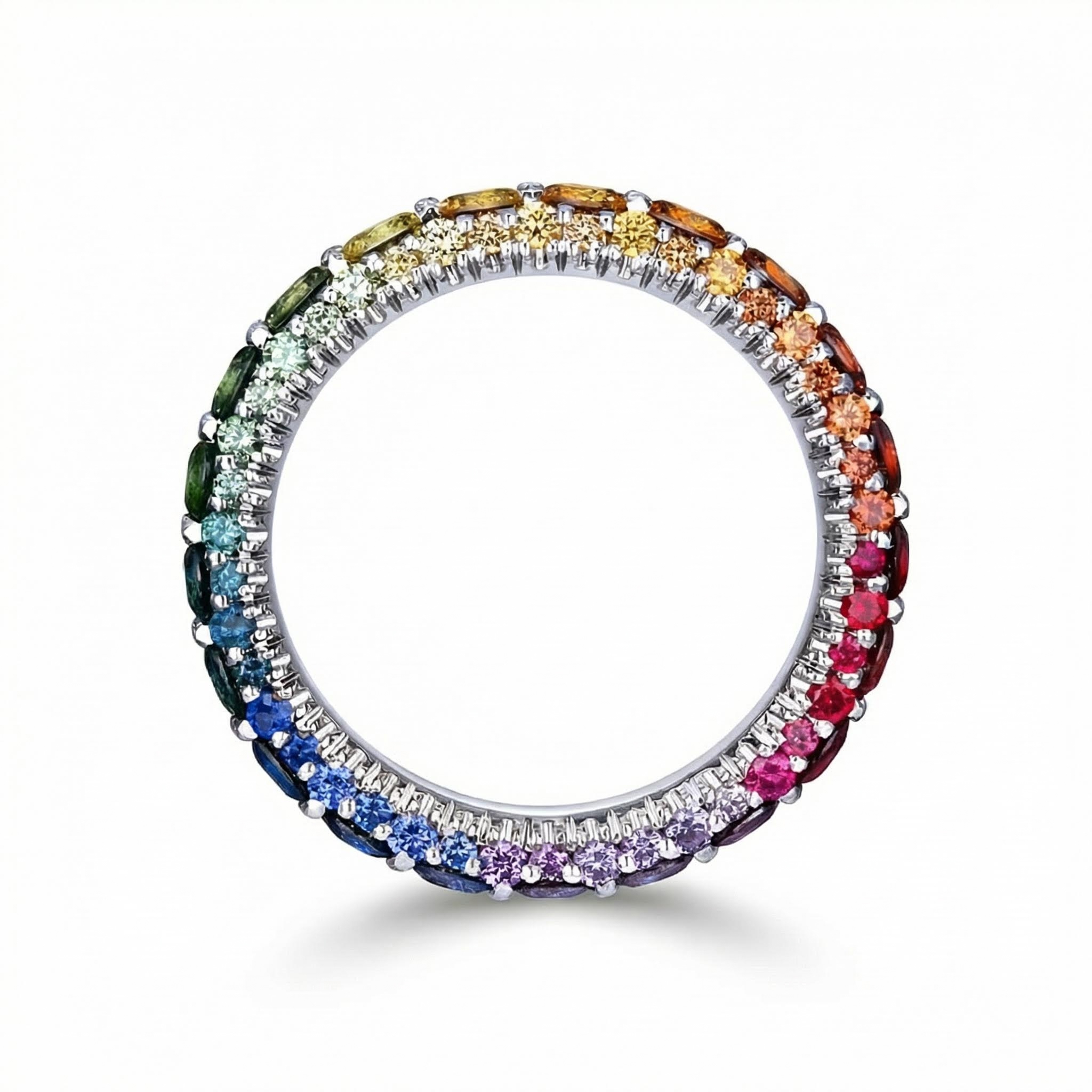 2.97ct. Tw. Micro Paved Rainbow Eternity Band Ring With Street Luxury Shine - Image 5