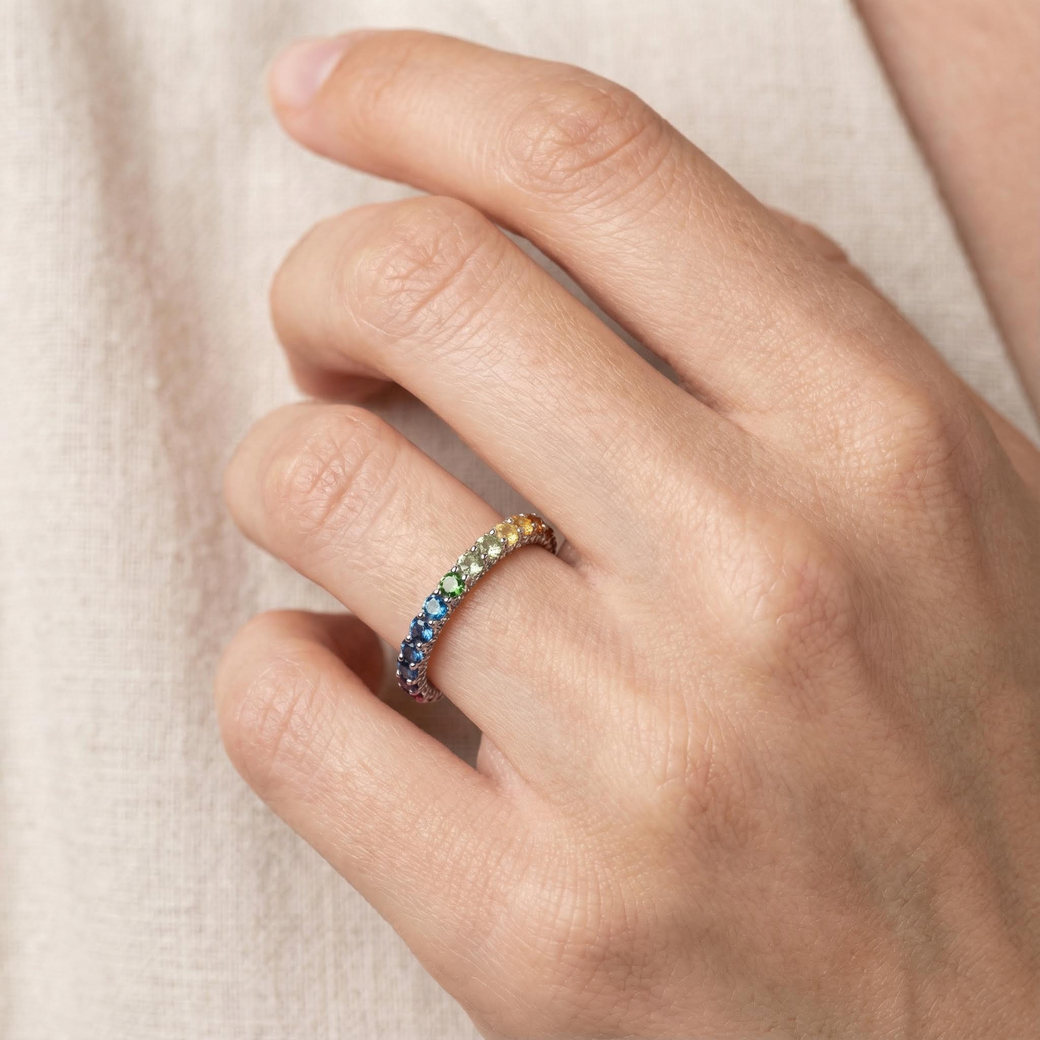 2.97ct. Tw. Micro Paved Rainbow Eternity Band Ring With Street Luxury Shine - Image 7