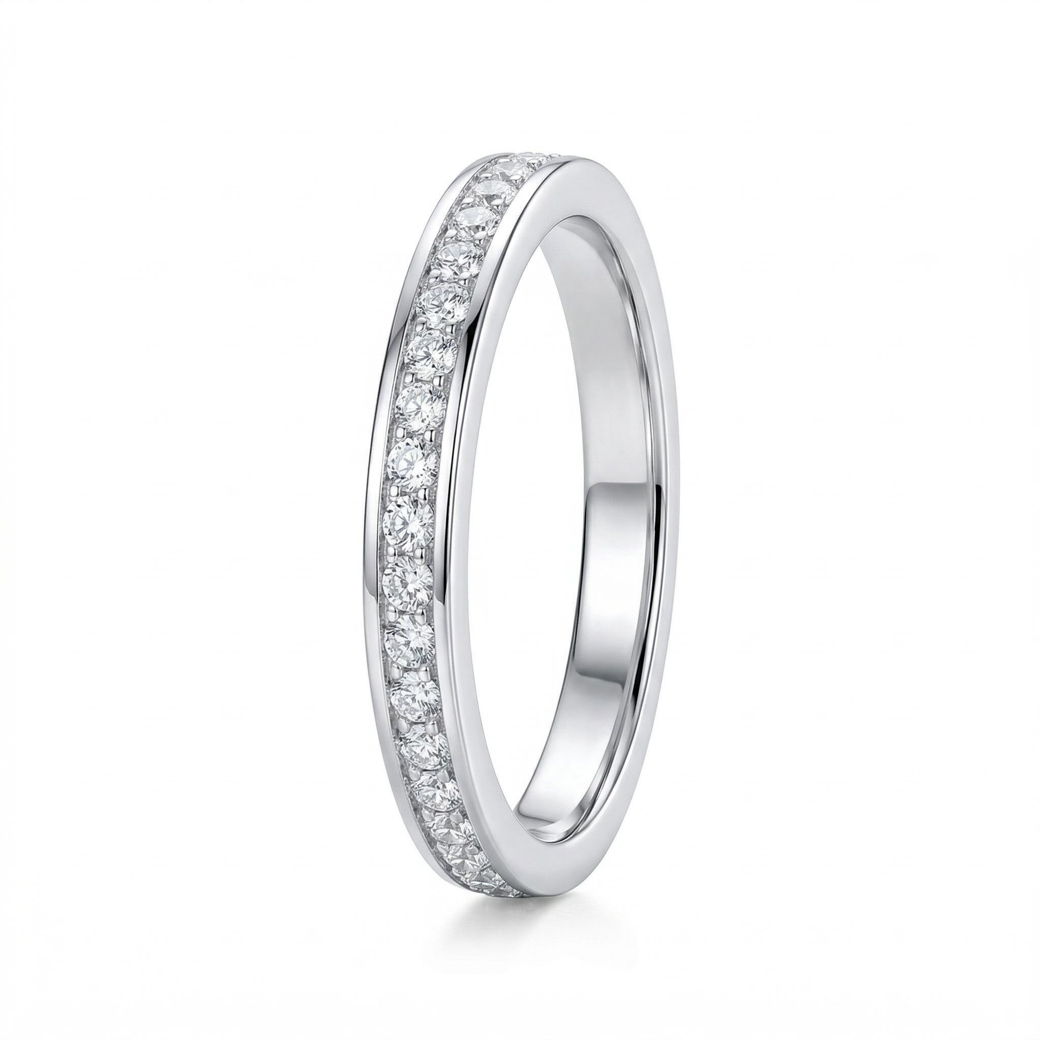 1.35ct Round Cut 925s & Vvs Moissanite Woman's Wedding Band Iced Out - Image 3