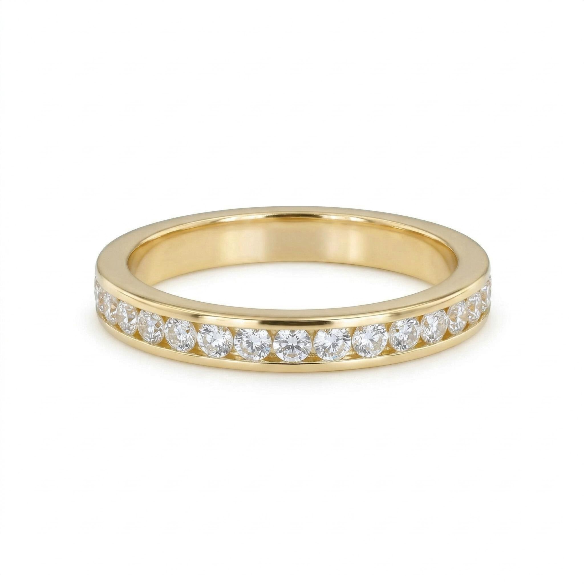 1.35ct Round Cut 925s & Vvs Moissanite Woman's Wedding Band Iced Out