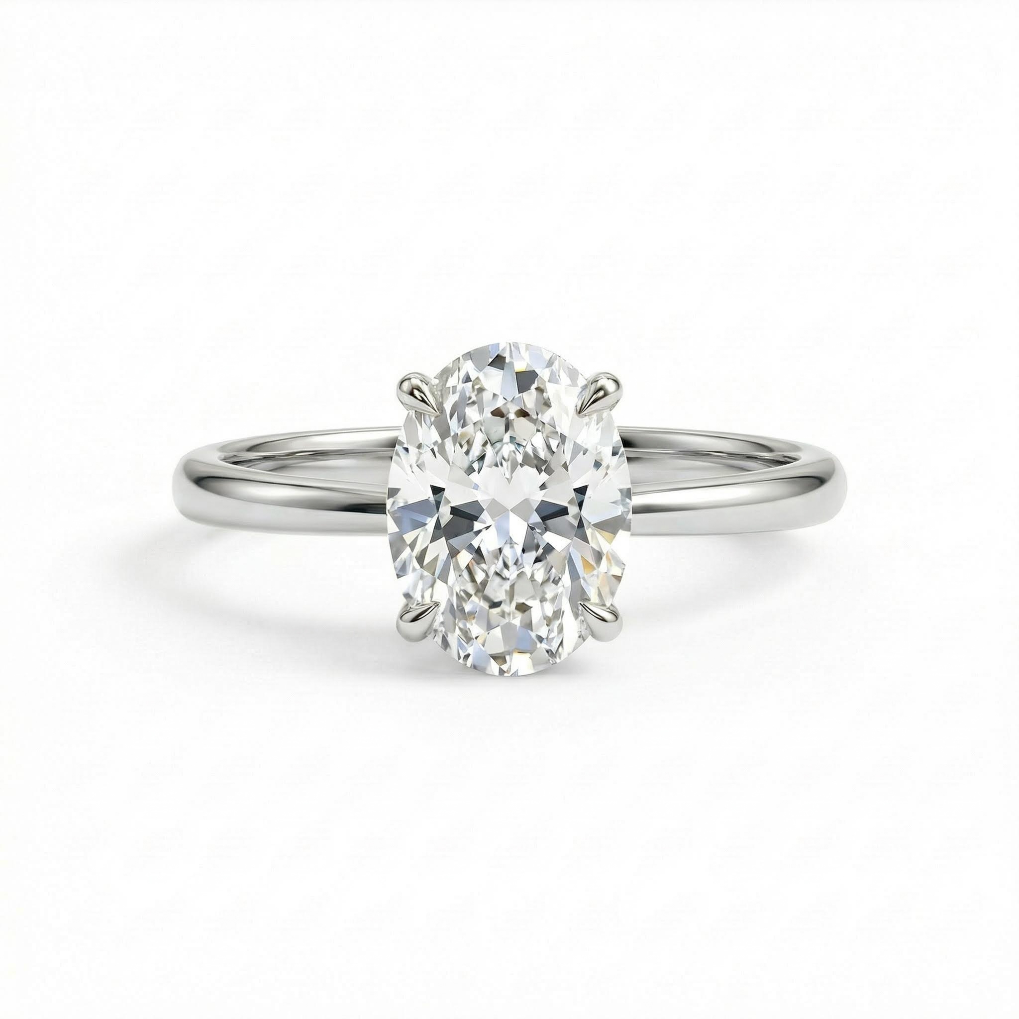 1ct/1.5ct/2ct/3ct/5ct Oval Cut Moissanite Engagement Ring Iced Out - Image 4