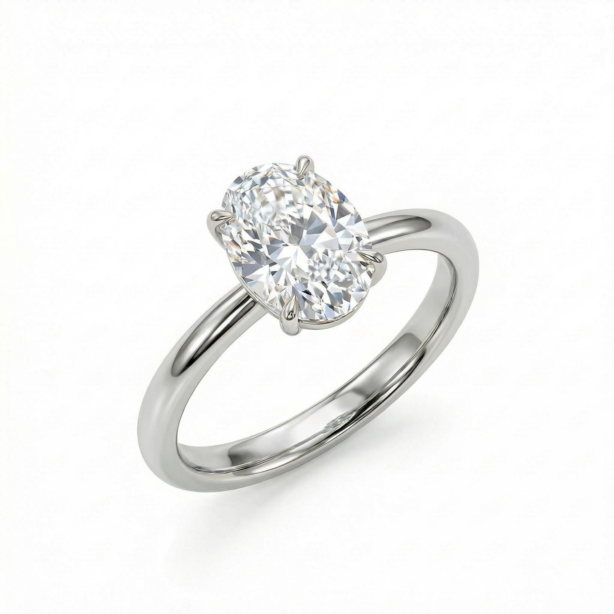 1ct/1.5ct/2ct/3ct/5ct Oval Cut Moissanite Engagement Ring Iced Out - Image 6