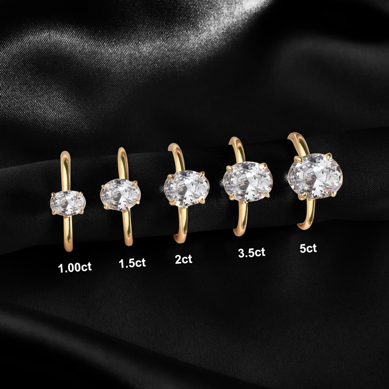 1ct/1.5ct/2ct/3ct/5ct Oval Cut Moissanite Engagement Ring Iced Out - Image 7