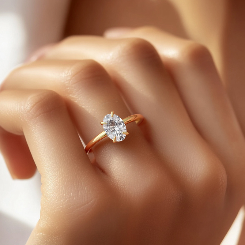 1ct/1.5ct/2ct/3ct/5ct Oval Cut Moissanite Engagement Ring Iced Out - Image 9