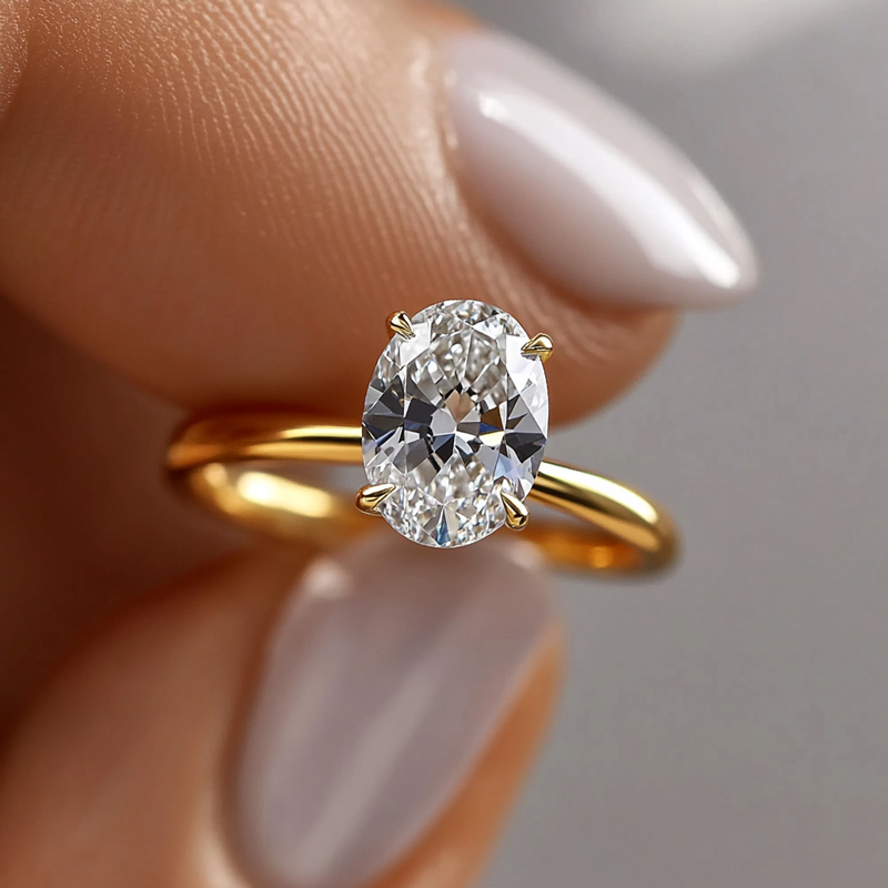 1ct/1.5ct/2ct/3ct/5ct Oval Cut Moissanite Engagement Ring Iced Out - Image 10