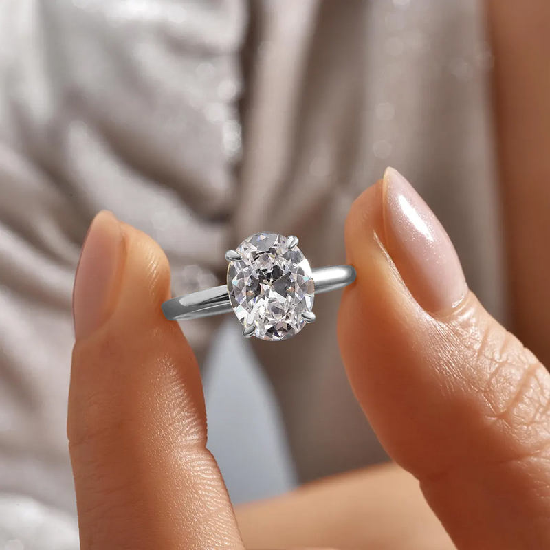 1ct/1.5ct/2ct/3ct/5ct Oval Cut Moissanite Engagement Ring Iced Out - Image 11