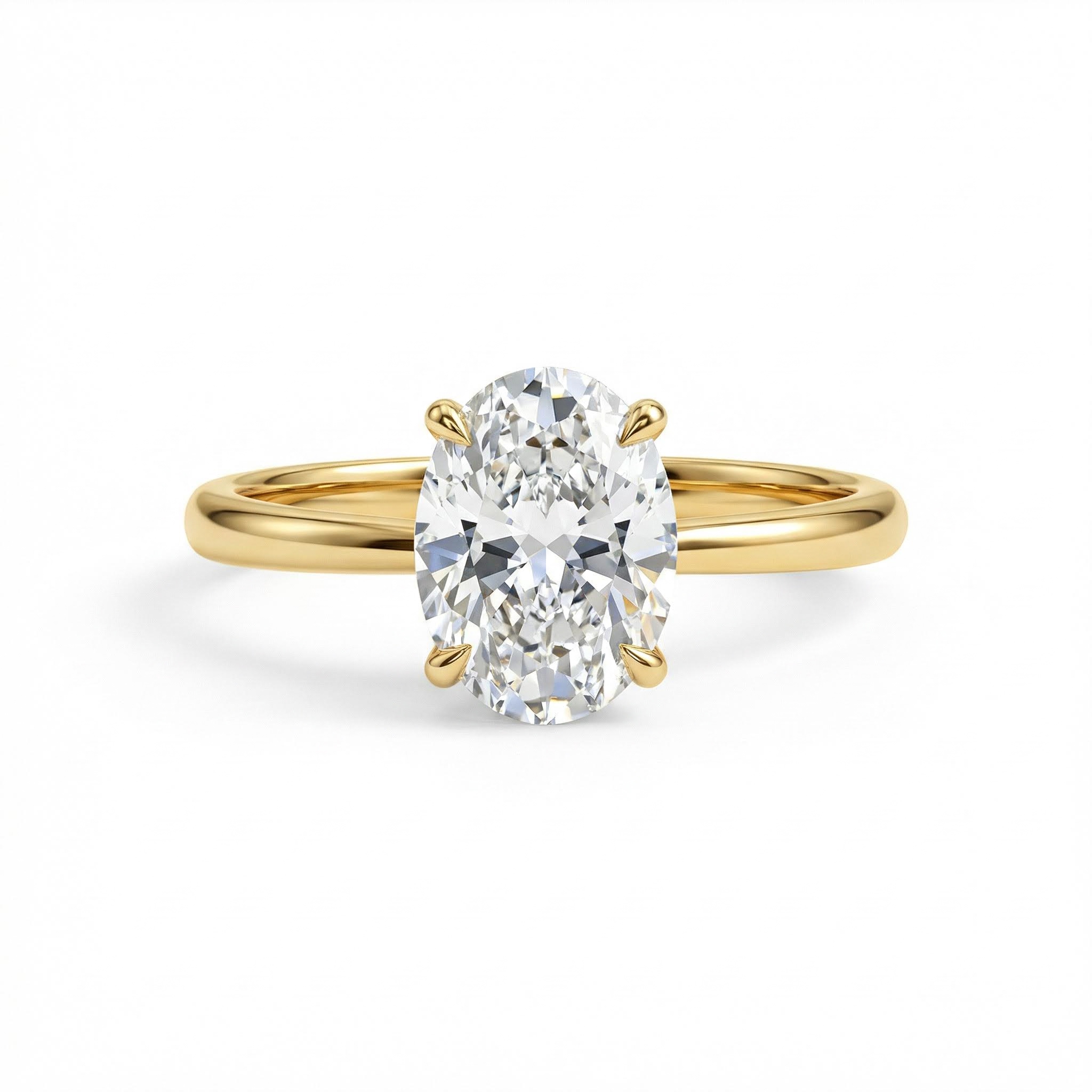1ct/1.5ct/2ct/3ct/5ct Oval Cut Moissanite Engagement Ring Iced Out