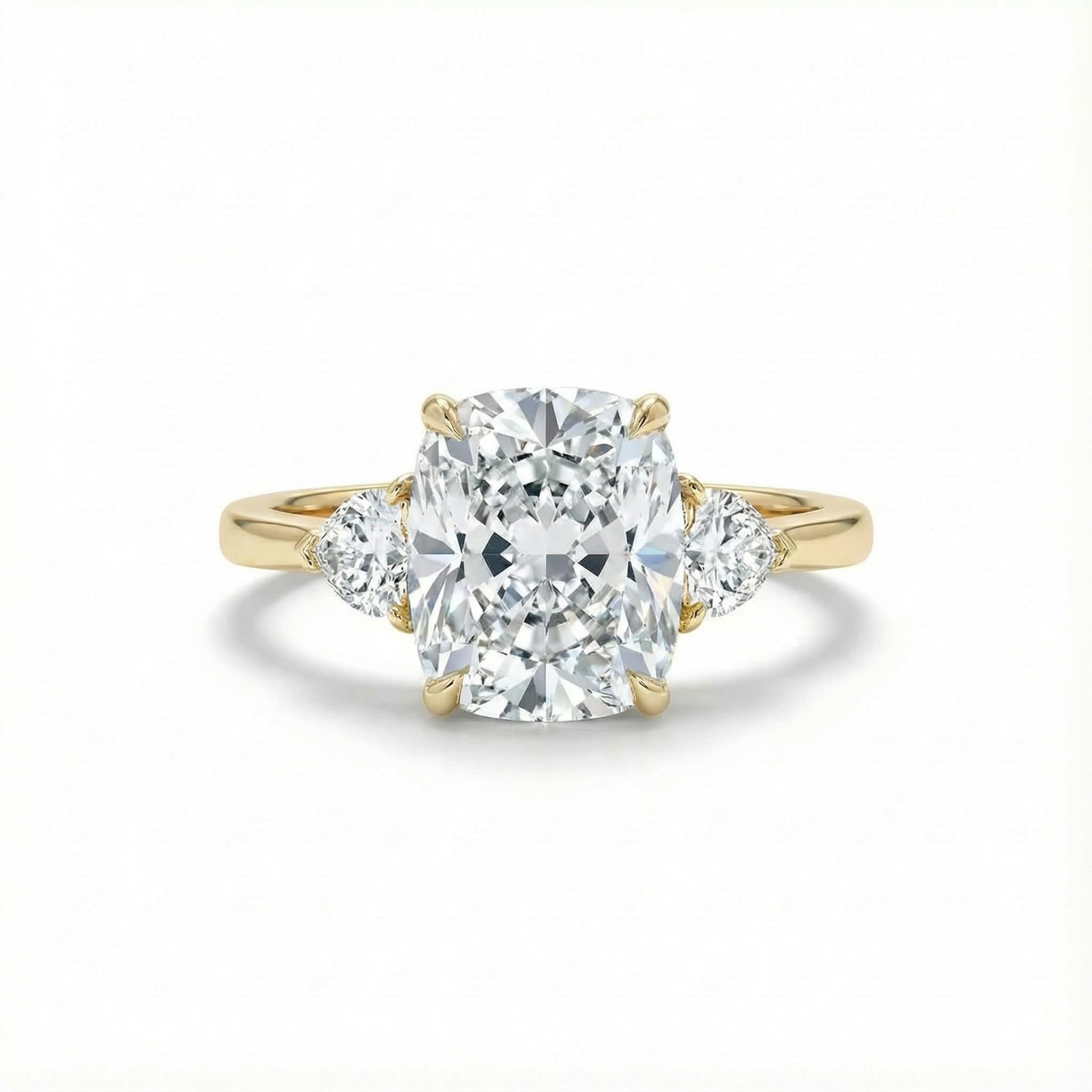 5.9ct Radiant & Heart Cut Vvs Moissanite S925 Silver Three Stone Engagement - Image 6