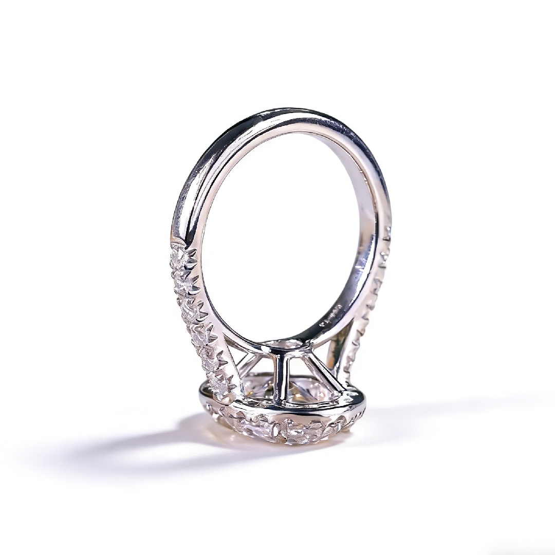 Bold 2.55ct. Tw. Oval &round Cut Vvs Moissanite S925 Silver Engagement Ring - Image 5