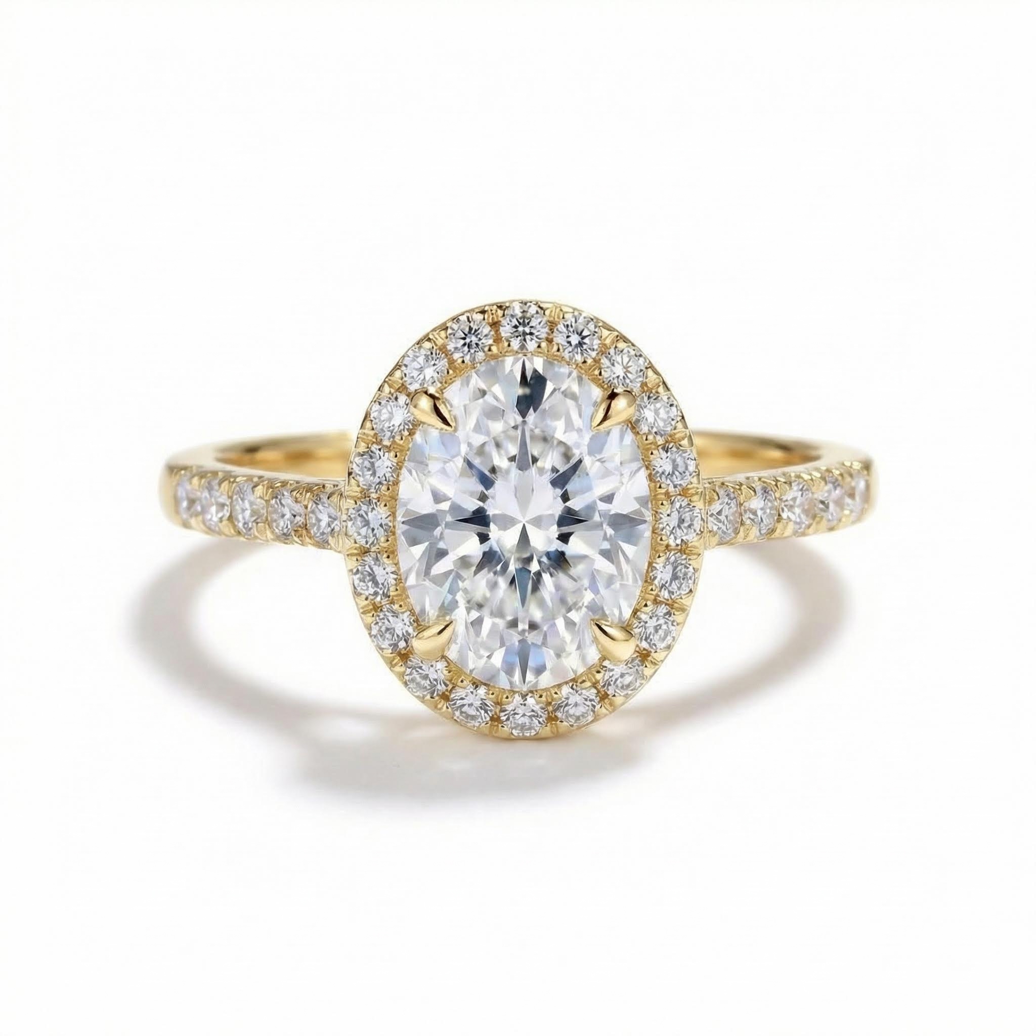Bold 2.55ct. Tw. Oval &round Cut Vvs Moissanite S925 Silver Engagement Ring - Image 7