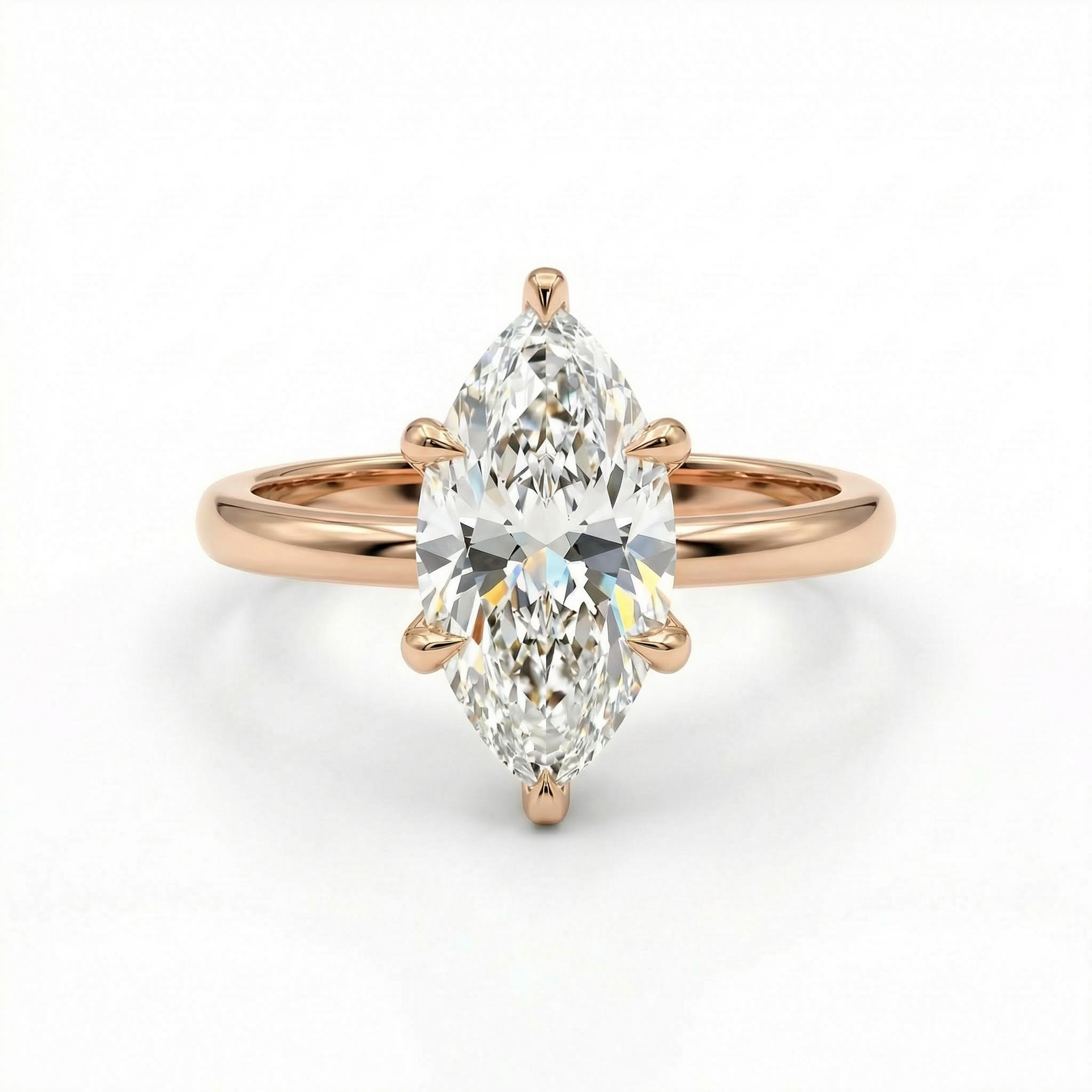 3.12ct Marquise & Round Cut Six Claws Vvs Moissanite S925 Silver Engagement - Image 5