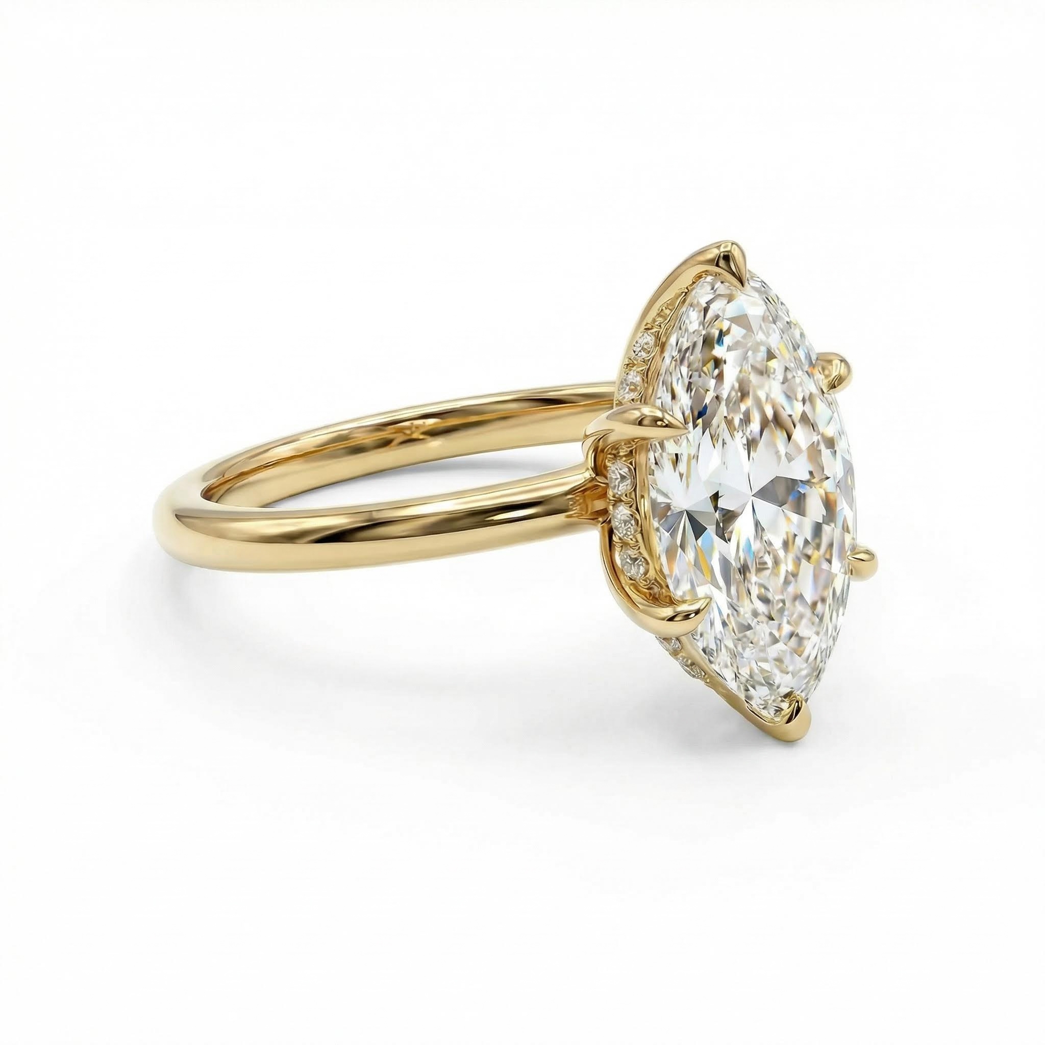 3.12ct Marquise & Round Cut Six Claws Vvs Moissanite S925 Silver Engagement - Image 6