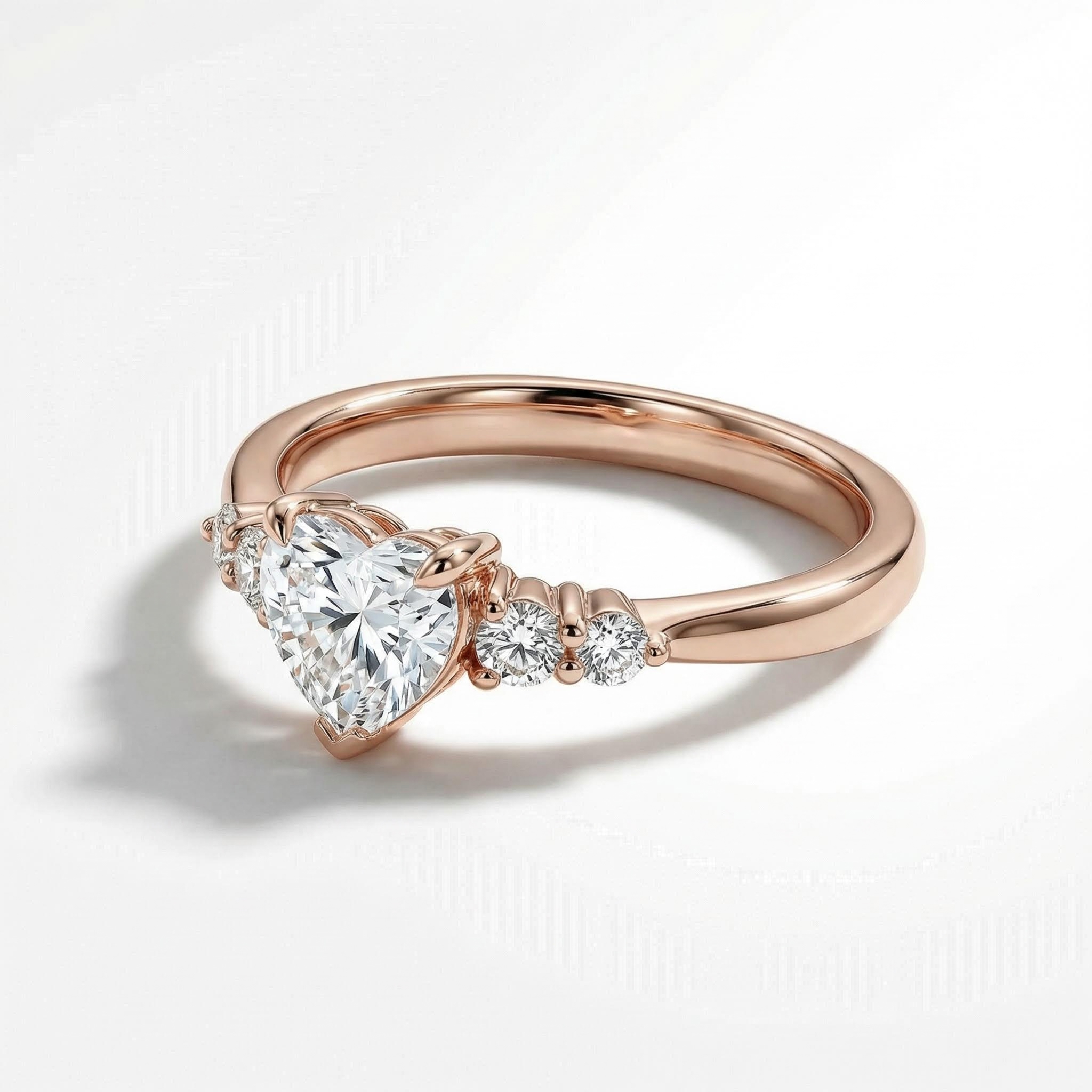 2.4ct Heart & Round Cut Vvs Moissanite S925 Silver Engagement Ring Iced Out - Image 7