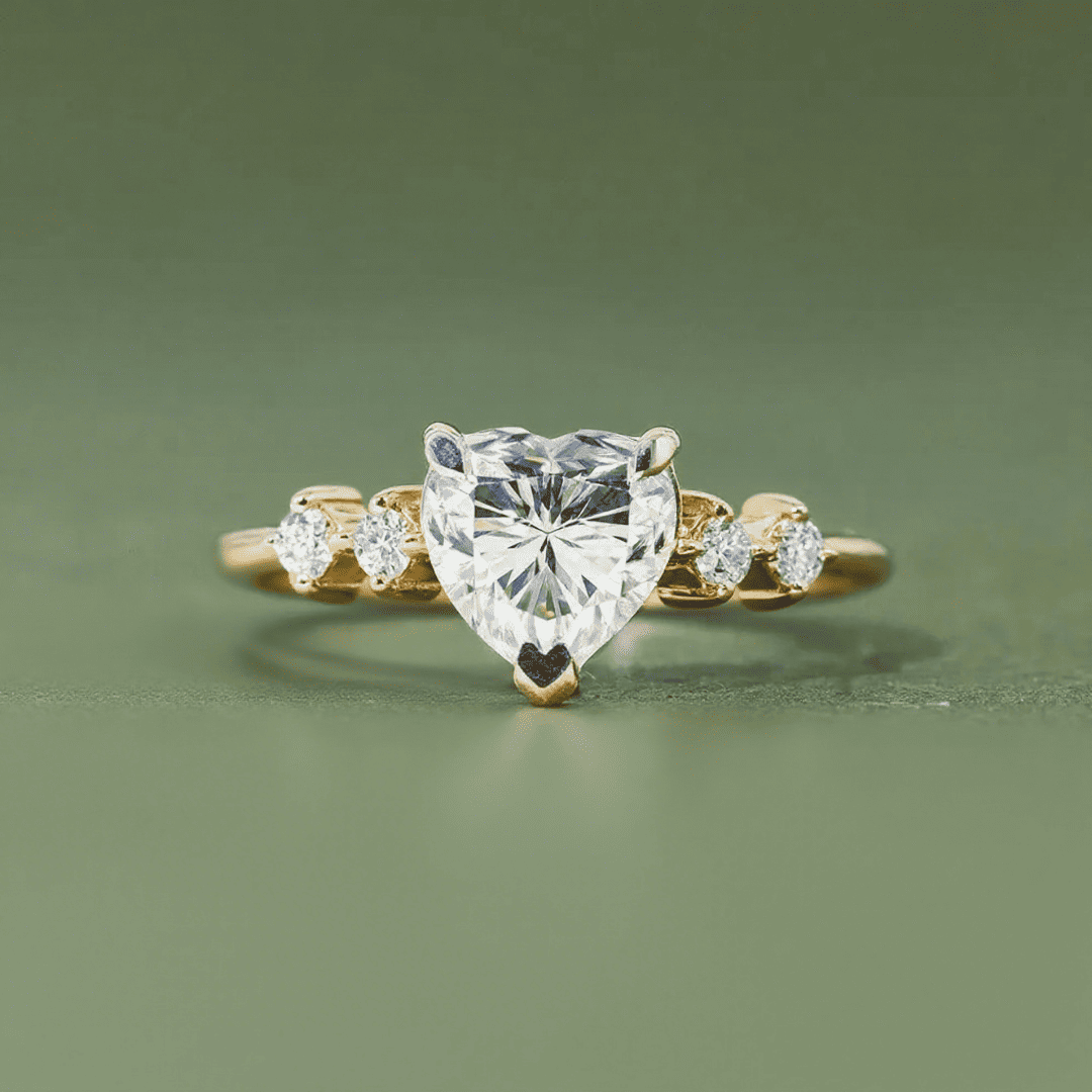 2.4ct Heart & Round Cut Vvs Moissanite S925 Silver Engagement Ring Iced Out - Image 10