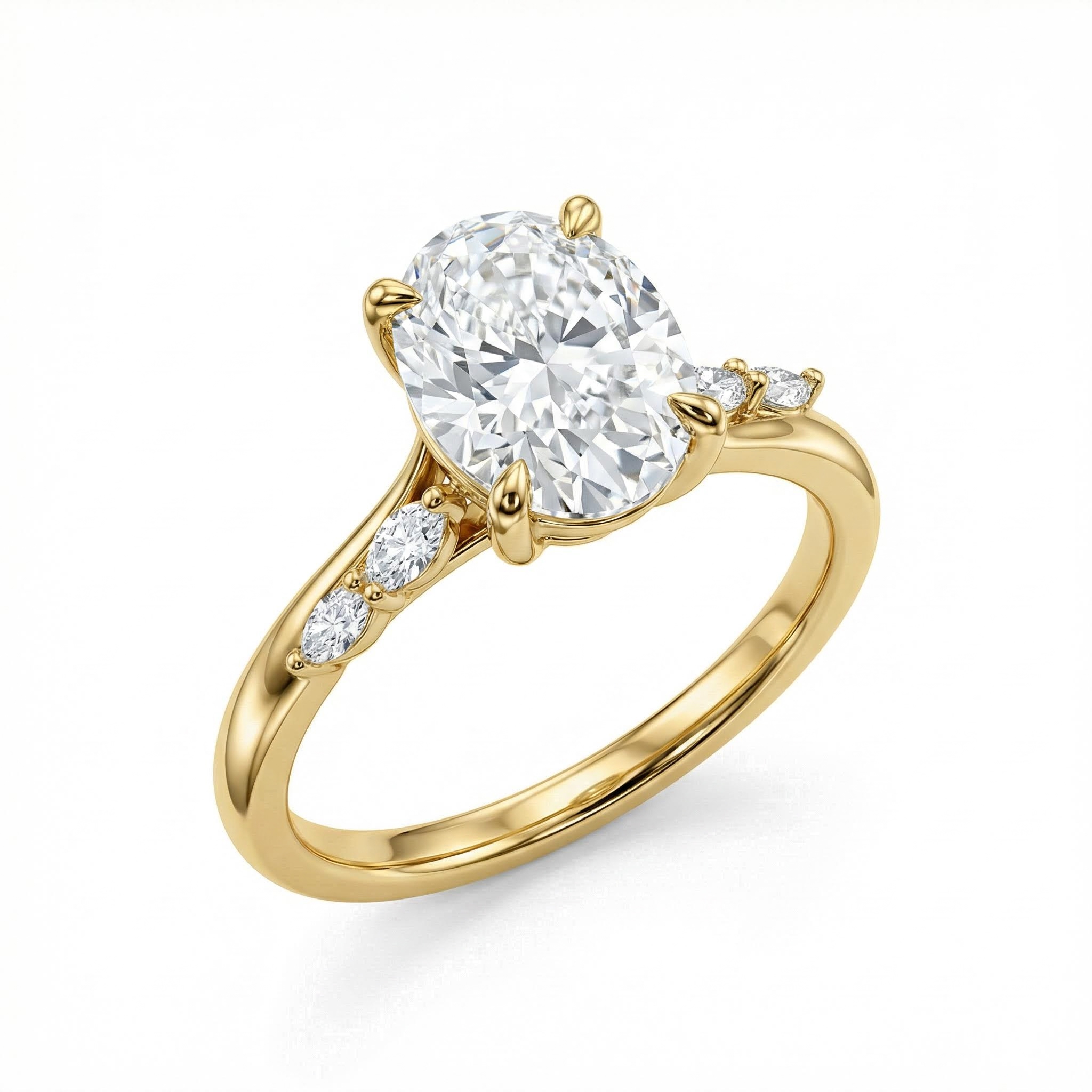 Bold 2.12ct Oval & Marquise Cut Vvs Moissanite S925 Silver Engagement Ring - Image 6