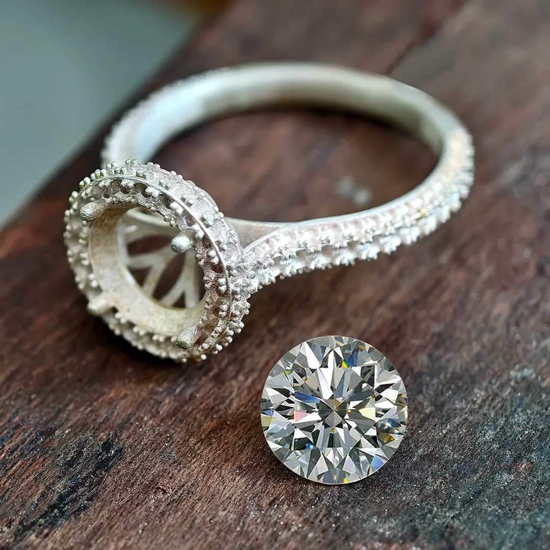 2.82ct Round Cut Vvs Moissanite S925 Silver Halo Engagement Ring With Paved - Image 8