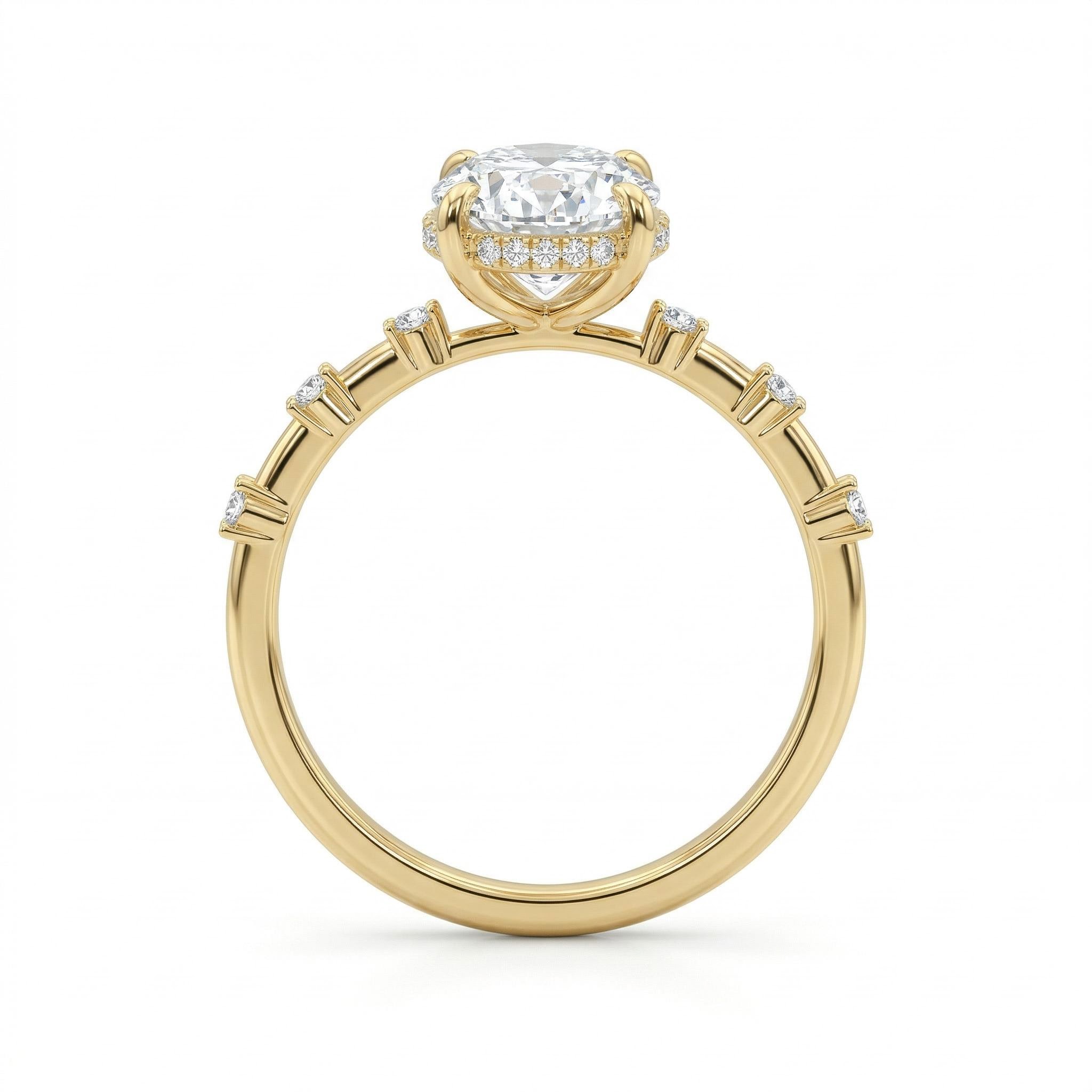 2.5ct Oval Cut Vvs Moissanite S925 Silver Halo Engagement Ring Iced Out - Image 4