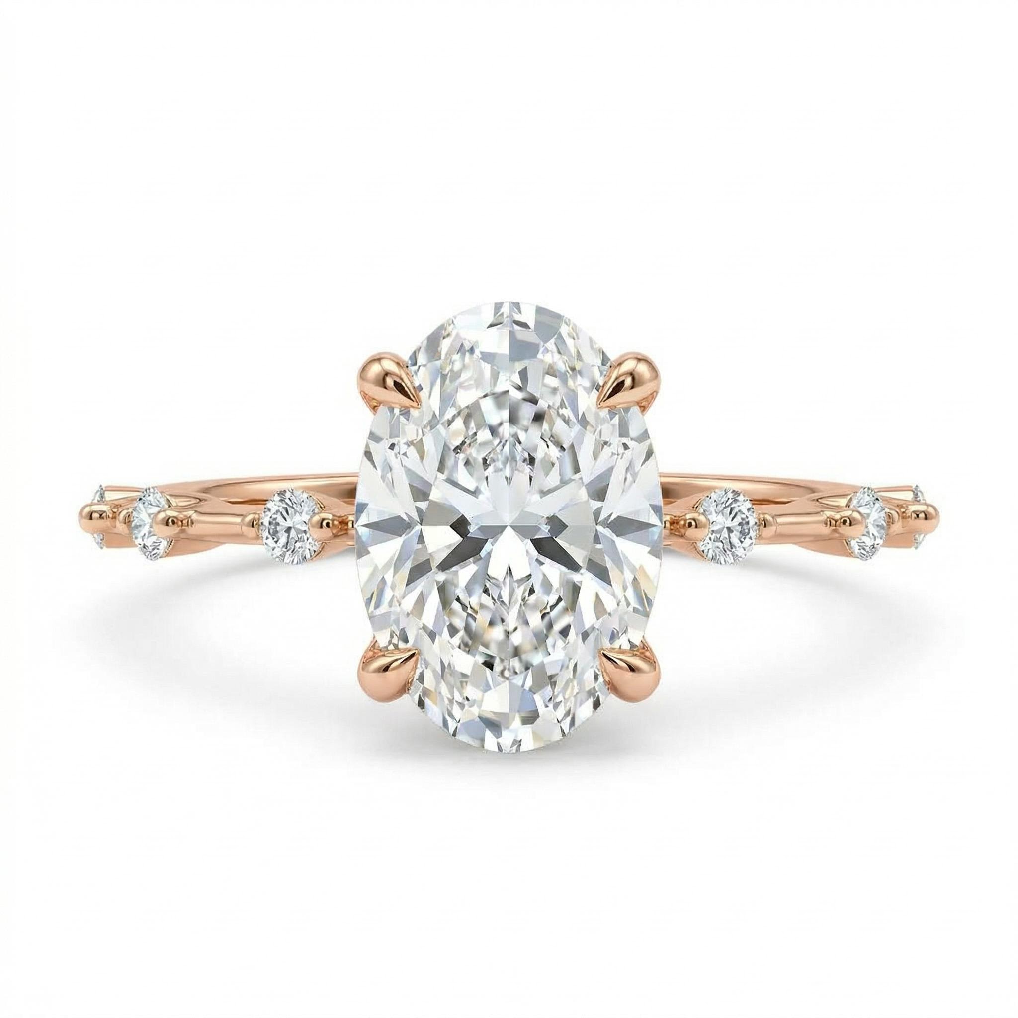 2.5ct Oval Cut Vvs Moissanite S925 Silver Halo Engagement Ring Iced Out - Image 6