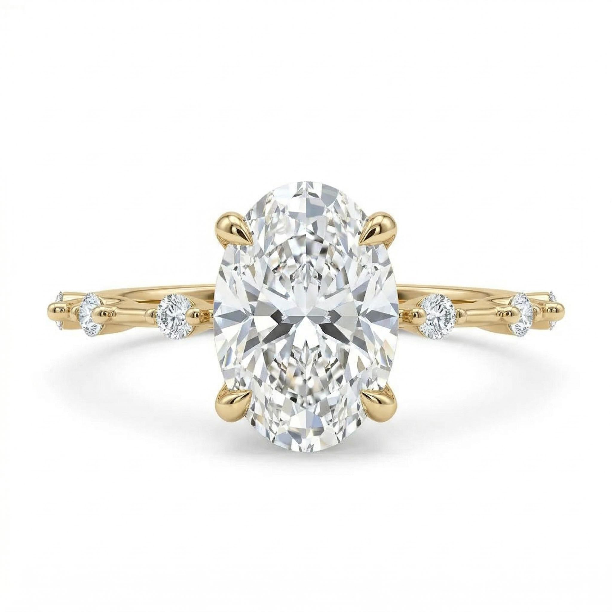 2.5ct Oval Cut Vvs Moissanite S925 Silver Halo Engagement Ring Iced Out