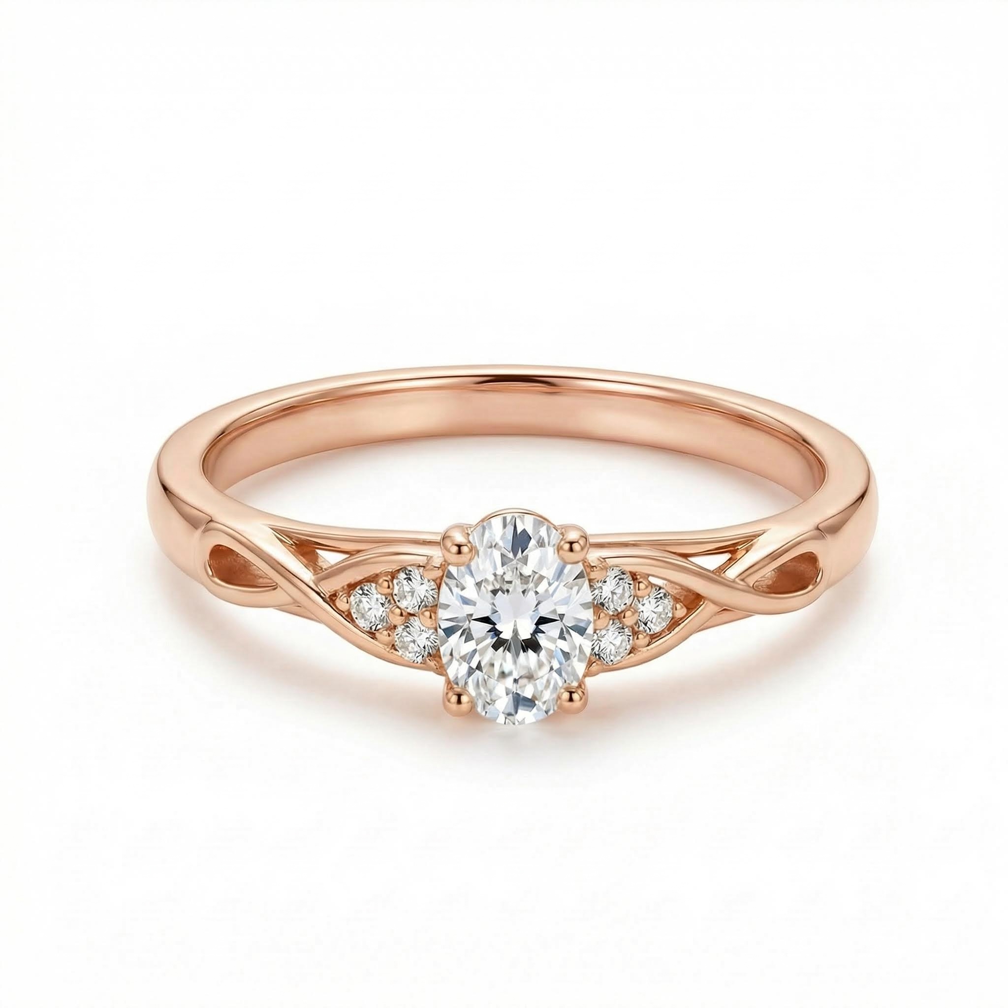 Bold 109ct. Tw. Oval & Round Cut Vvs Moissanite S925 Silver Engagement Ring - Image 5