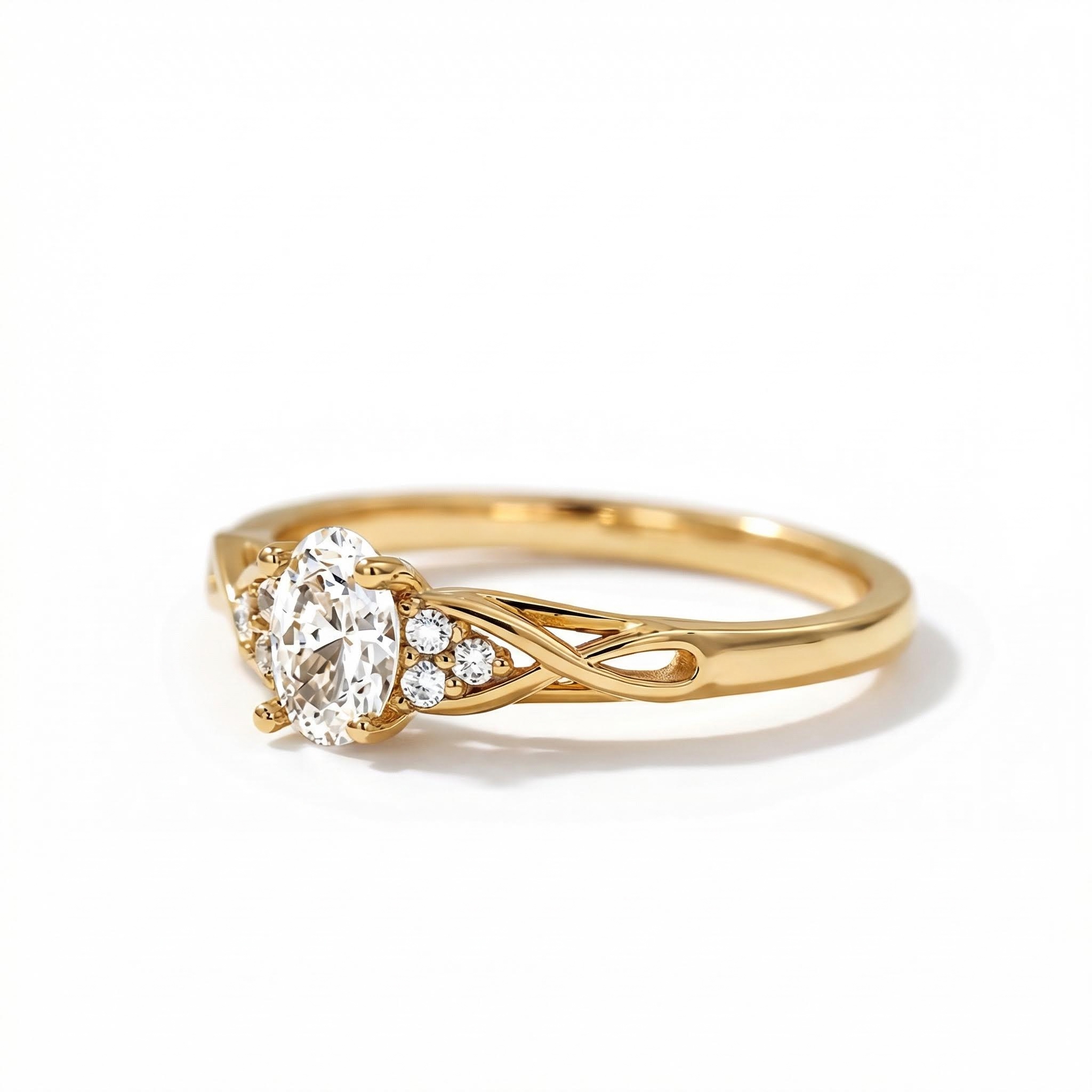 Bold 109ct. Tw. Oval & Round Cut Vvs Moissanite S925 Silver Engagement Ring - Image 6