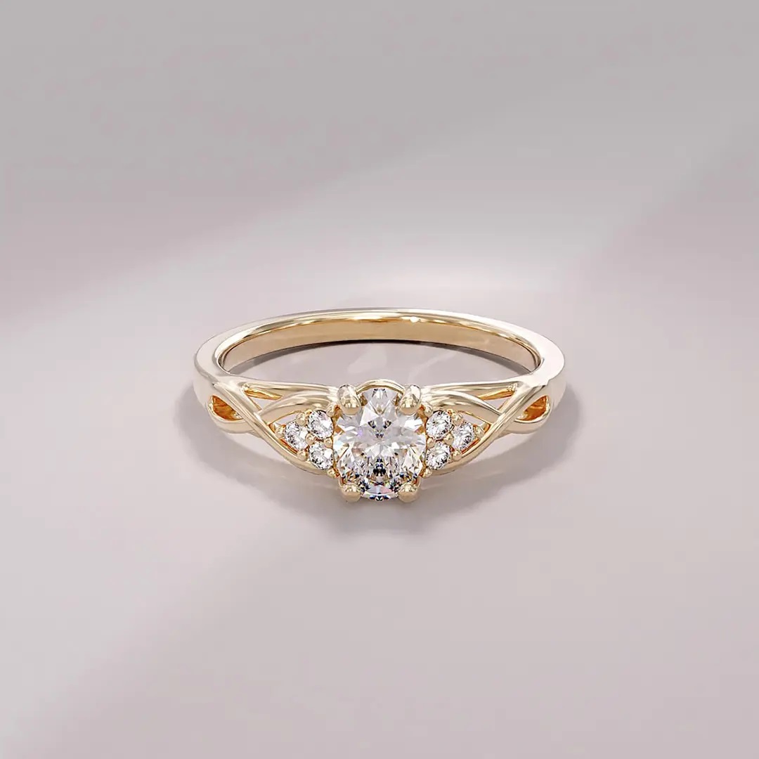 Bold 109ct. Tw. Oval & Round Cut Vvs Moissanite S925 Silver Engagement Ring - Image 7
